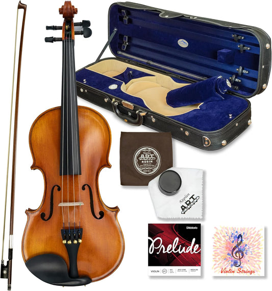 Kennedy Violins Louis Carpini G2 Violin Outfit (1/2) CLEARANCE Carrying Case and Accessories Included — Solid Maple Wood and Ebony Fittings