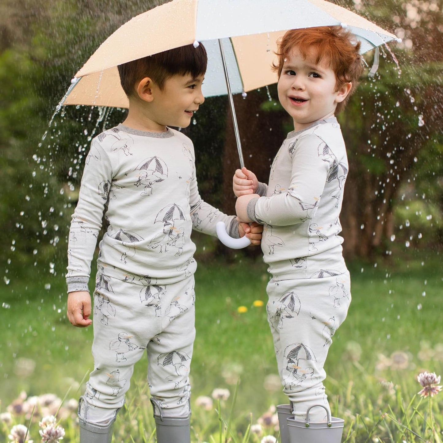 Burt's Bees Baby Boys' 2-Piece Long Sleeve Tee and Pants Organic Cotton Pajama Set