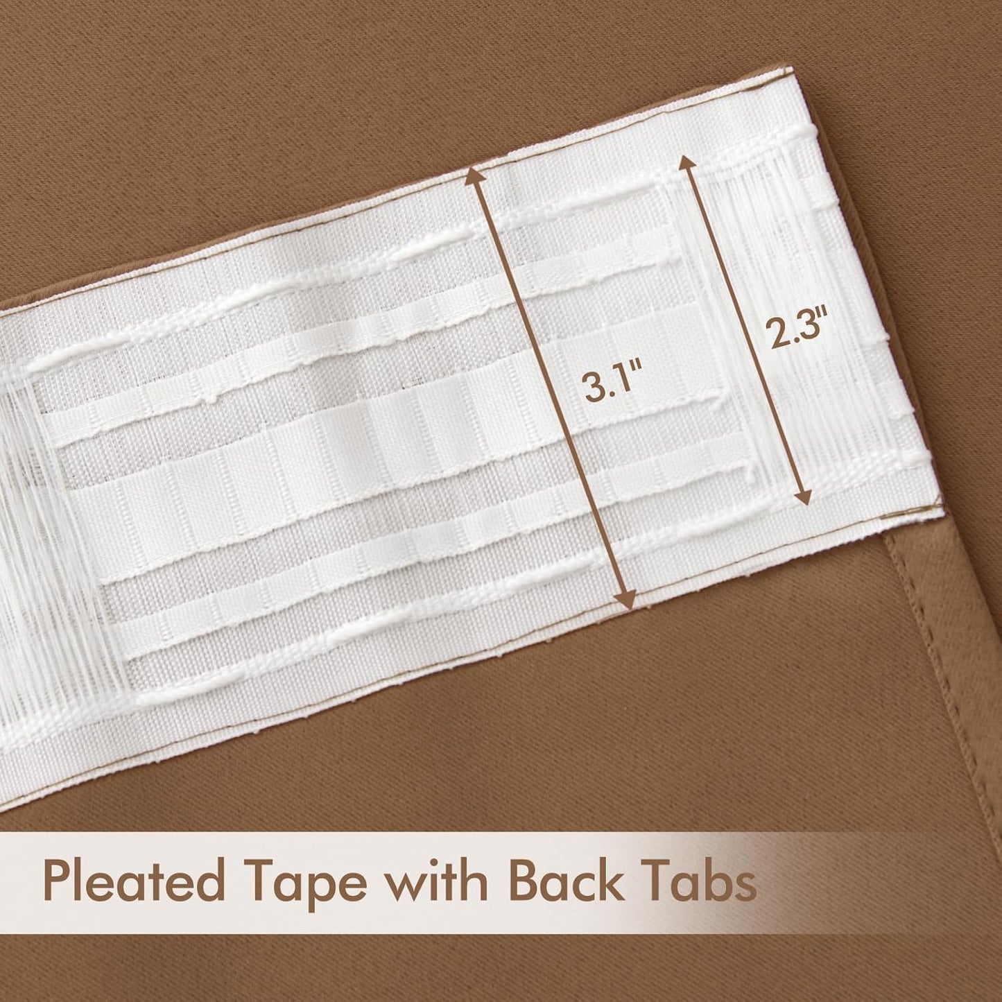 MIULEE Back Tab Blackout Curtains 84 Inch Length 2 Panels Set for Living Room Bedroom, Rod Pocket/Pinch Pleated Thermal Insulated Room Darkening Light Blocking Curtains 52x84 Inch, Cappuccino Brown