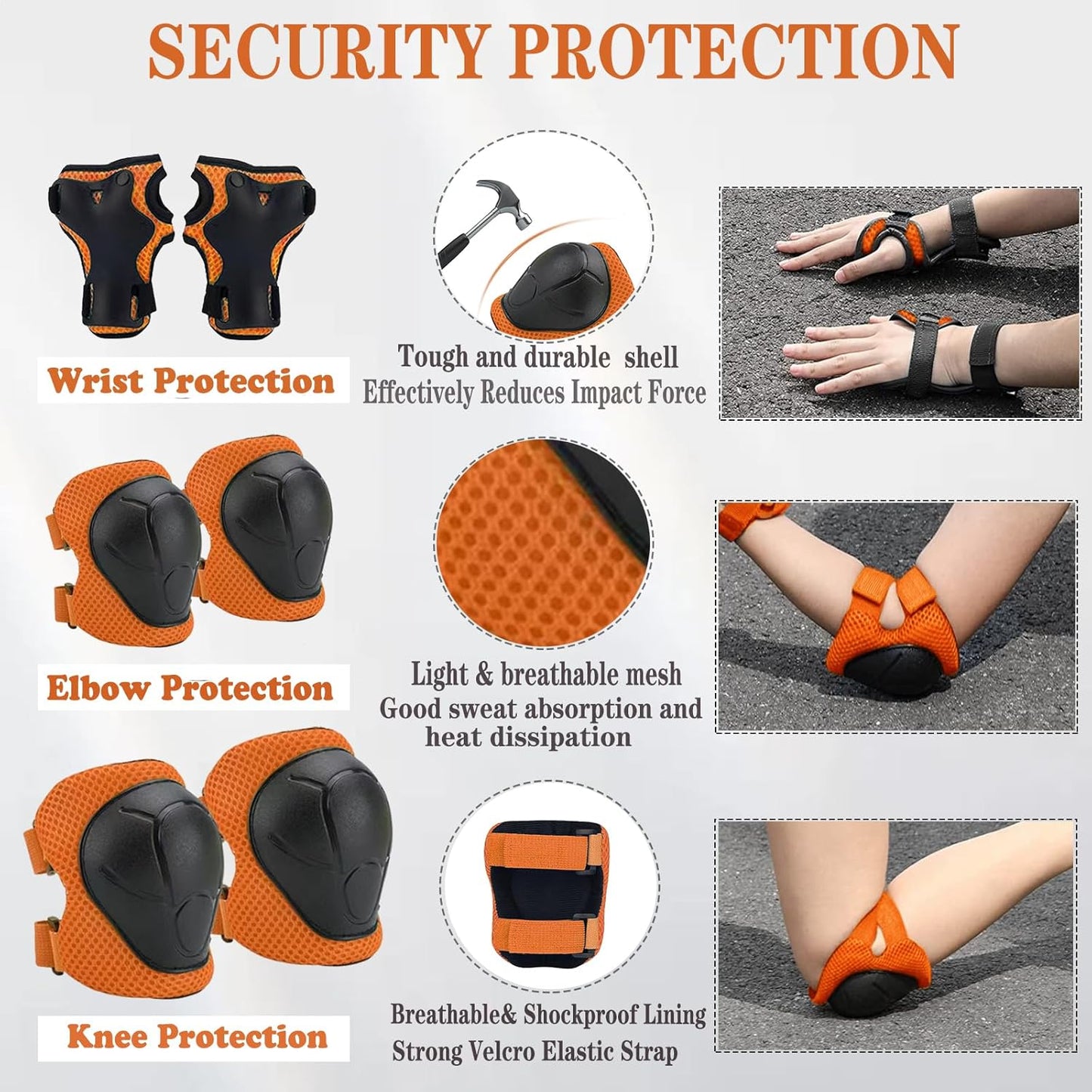 Kids Helmet,Toddler Skateboard Helmets for Ages 2-3-5-8-14 Years Boys Girls with Knee and Elbow Pads Wrist Guards fit Roller Skates,Skateboarding,Skating Scooter Adjustable Kids Helmet