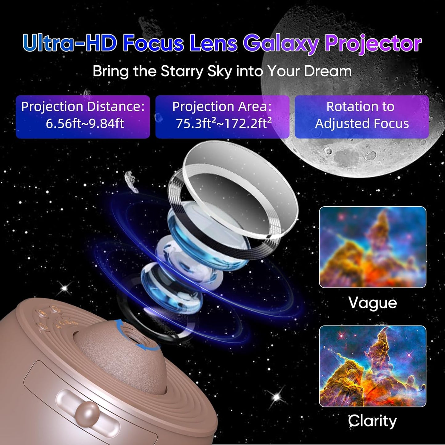 Galaxy Projector for Bedroom,13 in 1 Star Projector with Timer and 3 Button Control 360° Rotating Planetarium Ceiling Night Light Projector for Kids,Adult,Gifts,Ceiling,Bedroom Room Decor