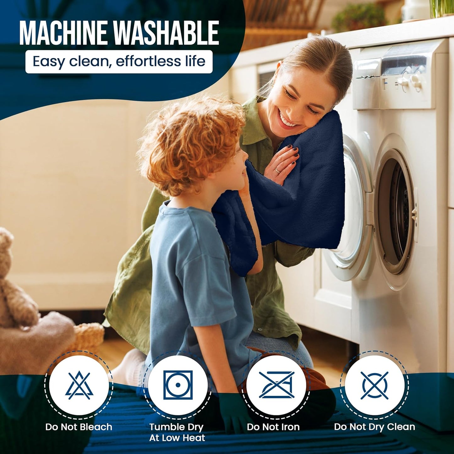 Utopia Bedding Waterproof Mattress Protector Twin XL Size, Premium Terry Mattress Cover 200 GSM, Breathable, Fitted Style with Stretchable Pockets (Navy)