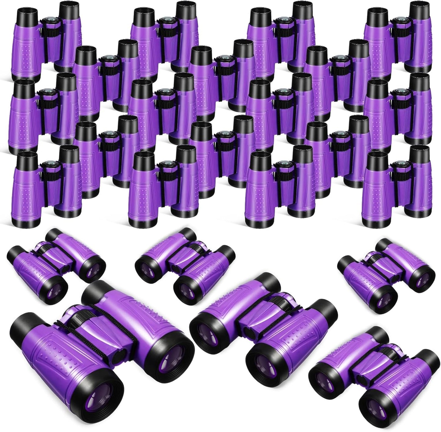 Libima 24 Pcs Binoculars for Kids Educational Compact Kids Binoculars with Neck String Toddler Telescope for Boys Girls Learning Bird Watching Camping Hiking Travel Safaris Birthday Gifts(Purple)