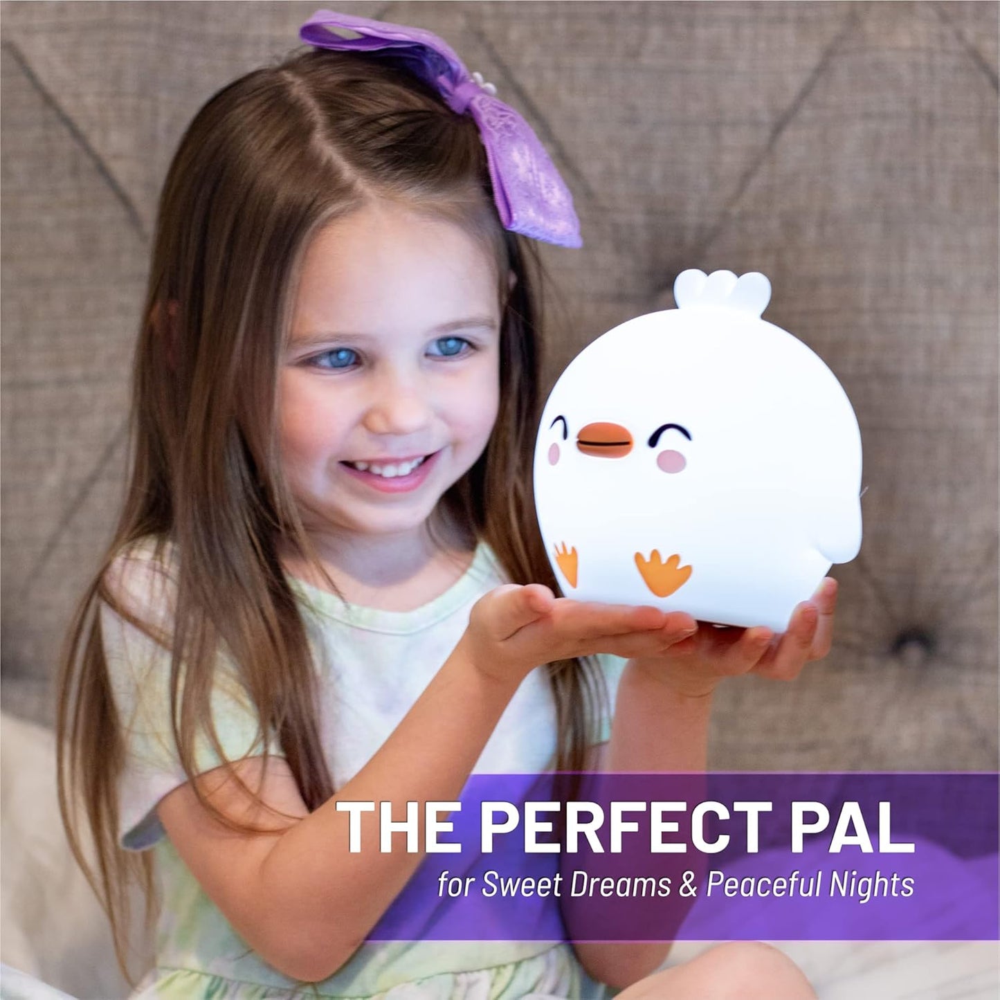 Lumipets Remote Control Silicone Night Light for Kids - Chick Design with 9 Soft Colors & Sleep Timer - Rechargeable, Battery-Operated Lamp for Bedroom | Baby Nursery, Toddler, Girls, Boys