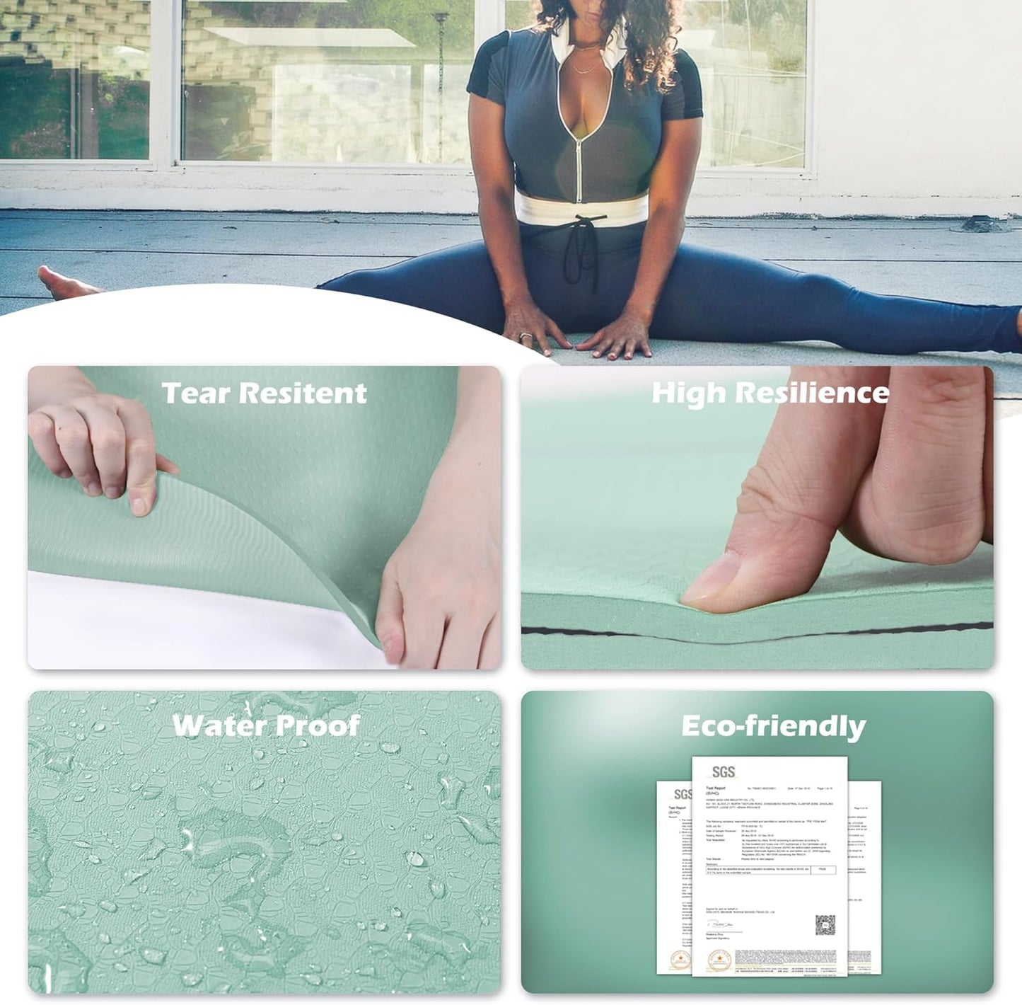 UMINEUX Yoga Mat Extra Thick 1/3'' & 2/5" Non Slip Yoga Mats for Women Eco Friendly TPE Fitness Exercise Mat with Carrying Sling & Storage Bag