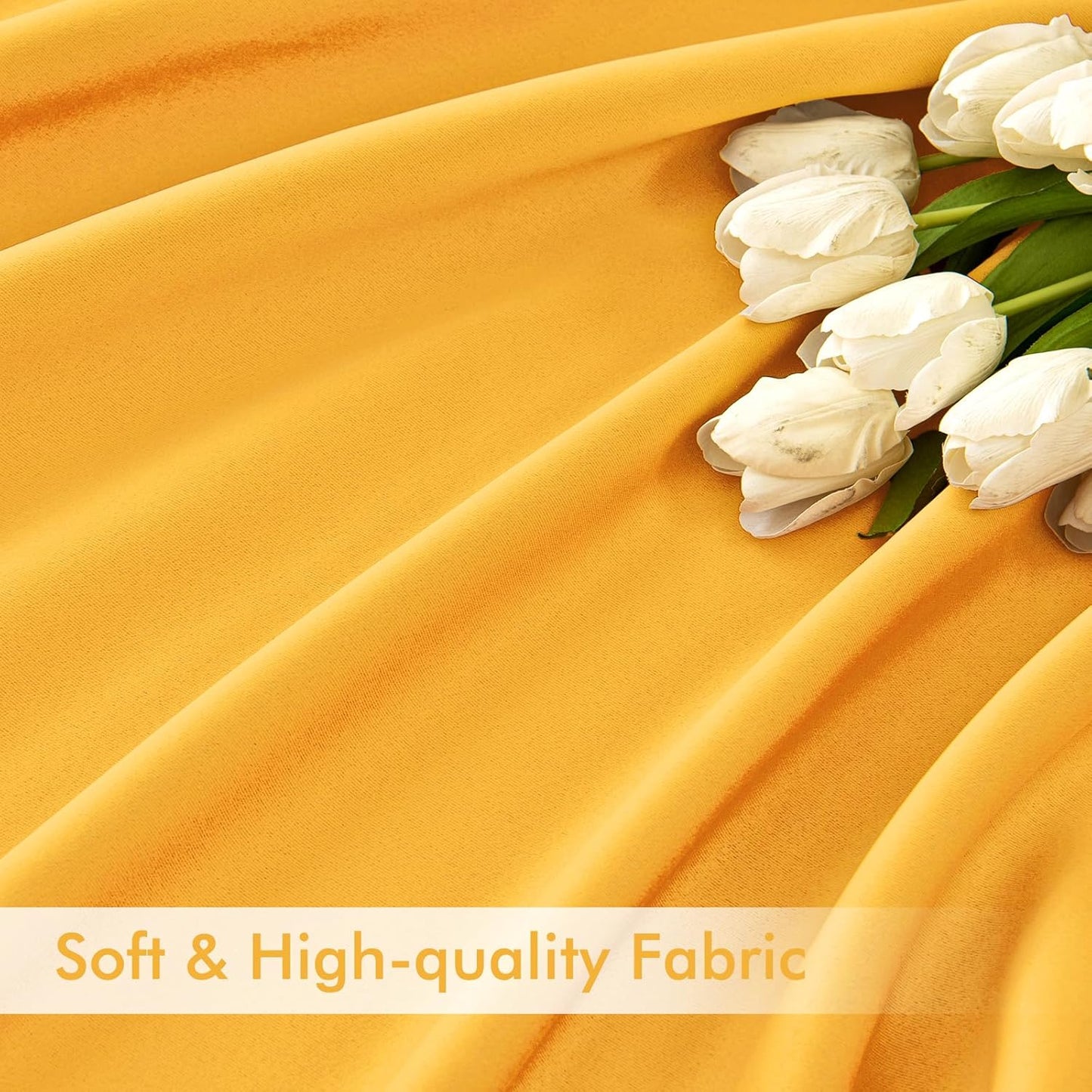 MIULEE Yellow Back Tab Blackout Curtains 120 Inch Long 2 Panels Set for Bedroom, Rod Pocket/Pinch Pleated Extra Long Thermal Insulated Living Room Darkening Light Blocking 10FT Drapes