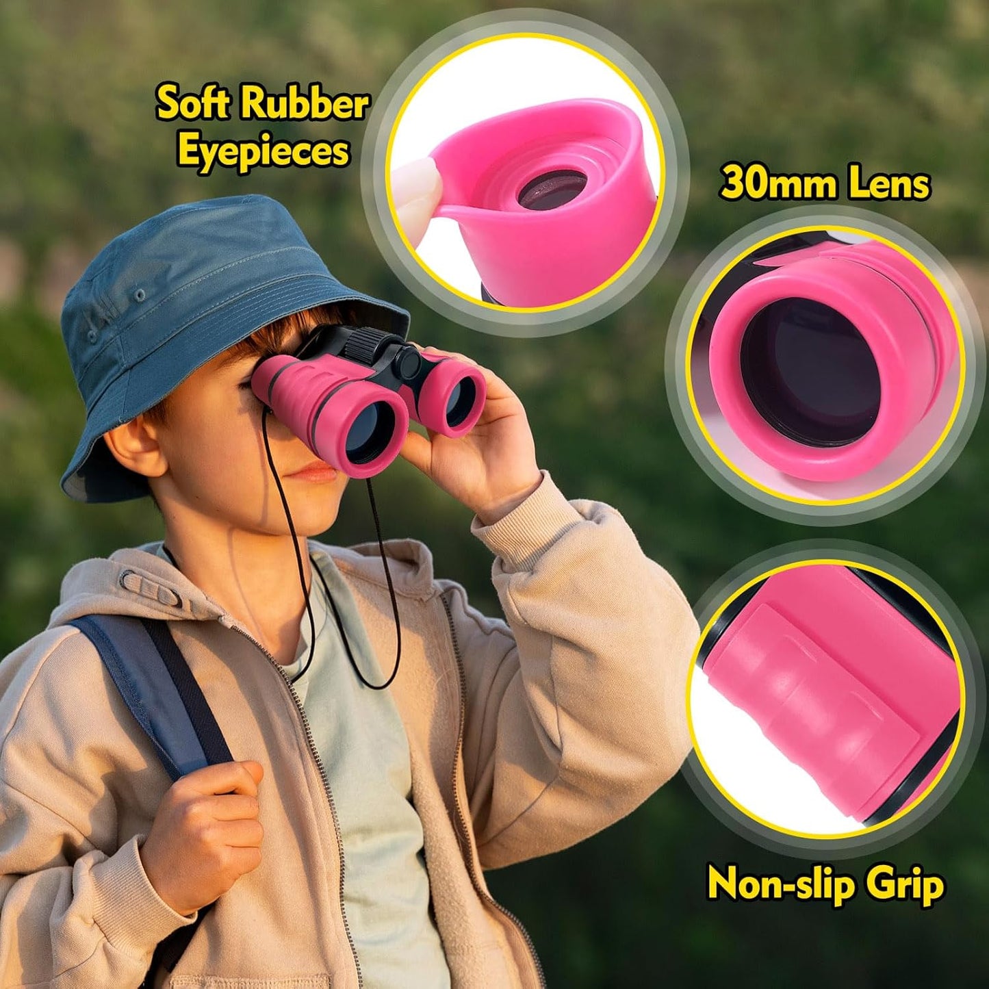 Binoculars for Kids, Kids Binoculars for Ages 3-12 Boys Girls, Outdoor Gifts Toys for Kids- Perfect for Bird Watching, Camping, and Outdoor Exploration