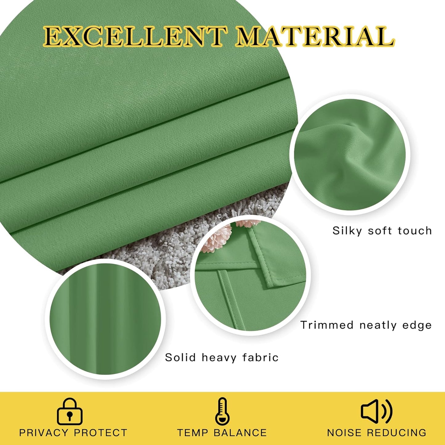 NICETOWN Room Darkening Curtains for Room Divider, Grommet Thermal Curtains Light & Sound Reducing Window Treatments for Sliding Glass Door, W66 x L118, Forest Green, 2 Panels