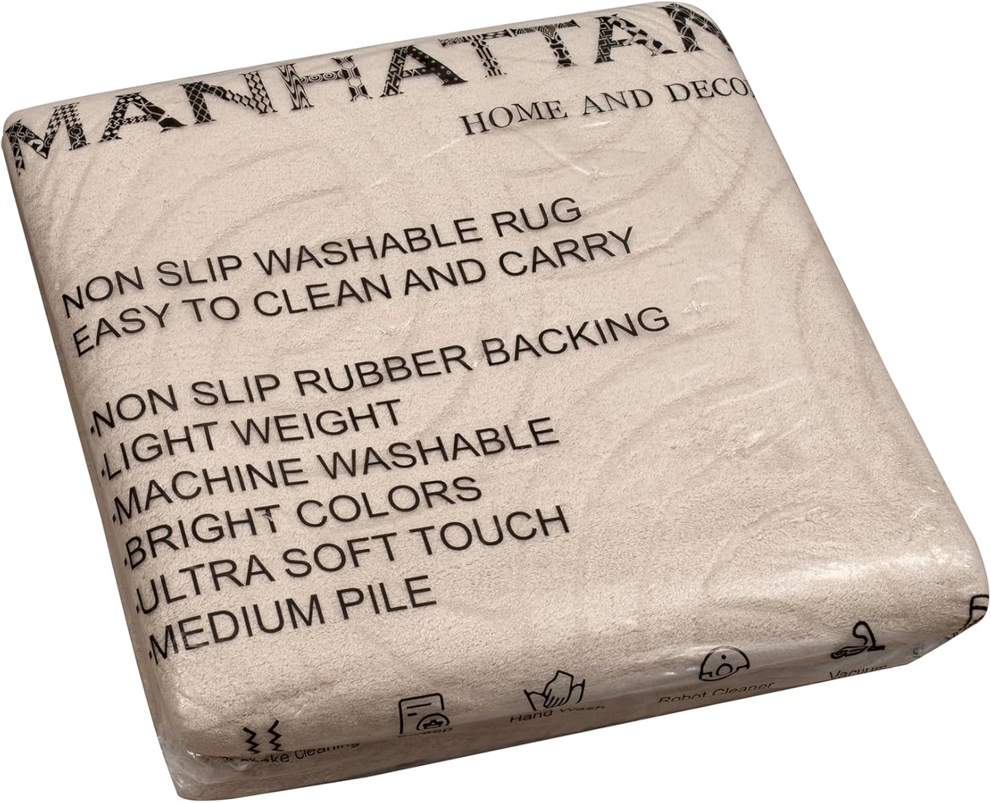 Non-Slip Washable 5x7 Area Rugs for Living Room Bedroom, Ultra Soft Bedside Rug, Indoor Floor Carpet for Kids Girls and Boys, Dorms, Nursery Rooms, Non-Skid Area Rug, Circle Beige, 5' x 7'