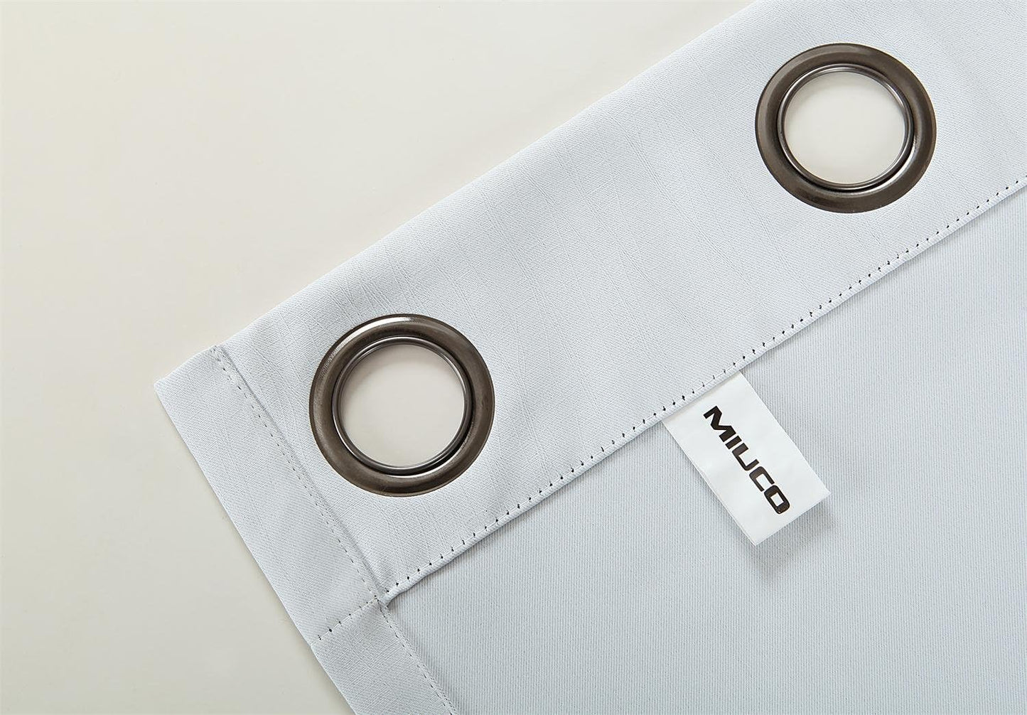 MIUCO Blackout Curtains Room Darkening Curtains Textured Grommet Window Curtains for Bedroom 2 Panels 52x63 Inch Long Greyish White