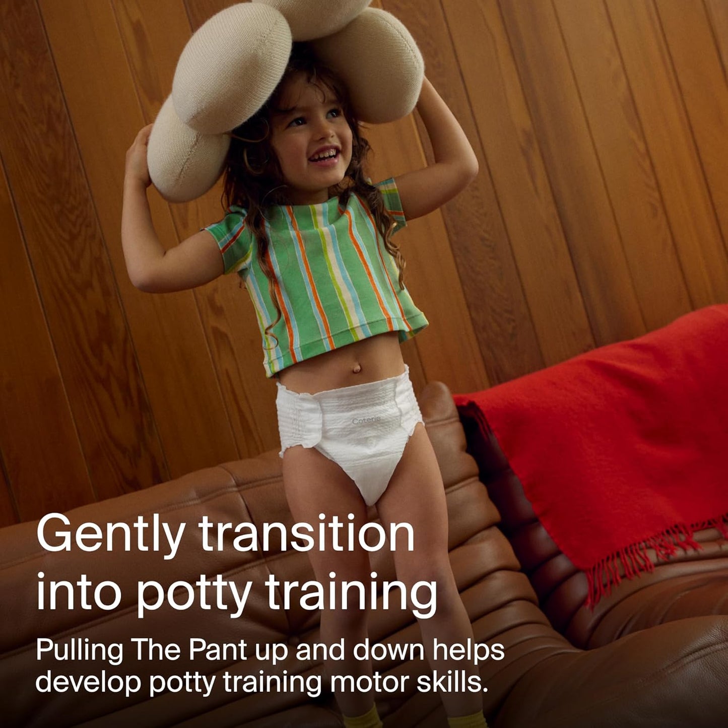 Coterie The Pant, Size 5, Pull Up Style Diapers for Sensitive Skin, Hypoallergenic, Super Absorbent Overnight Leak Protection, 3T/4T (27-38 lbs) 112 Count