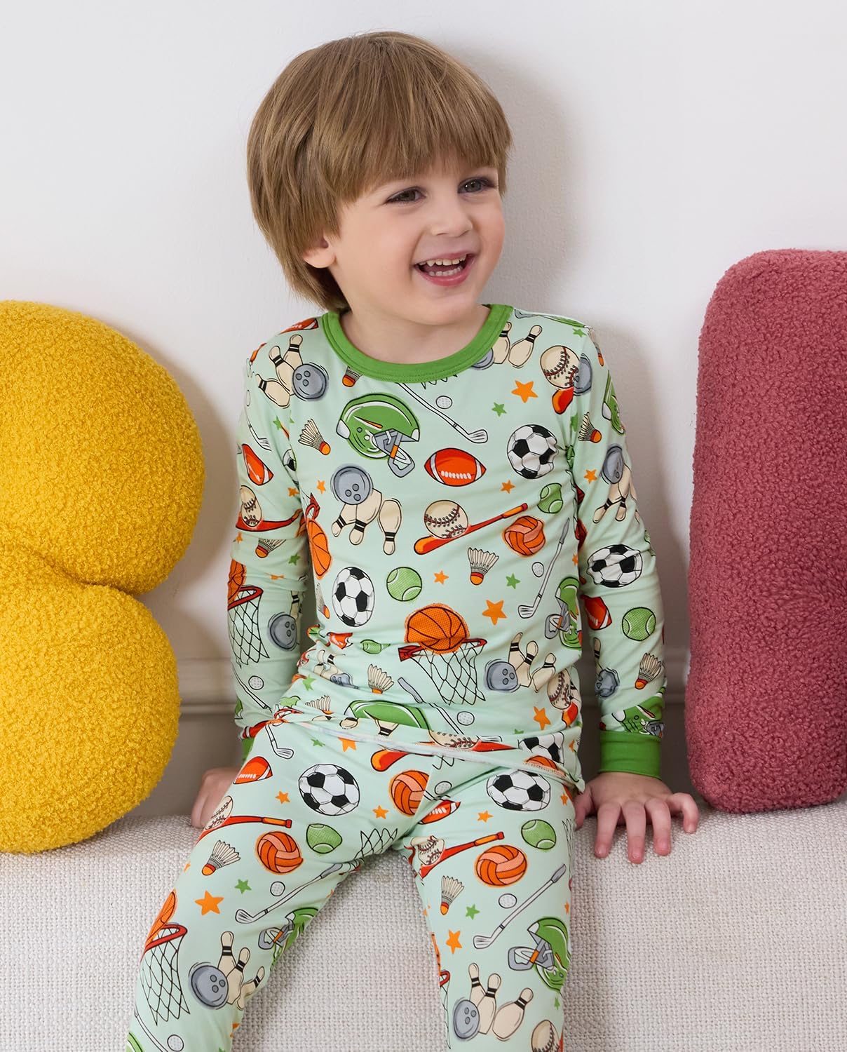 Bamboo Viscose Toddler Pajamas Boys Girls Baby 12M-8Y Pjs Sets Kids 2pcs Snug fit Long-Sleeve Sleepwear