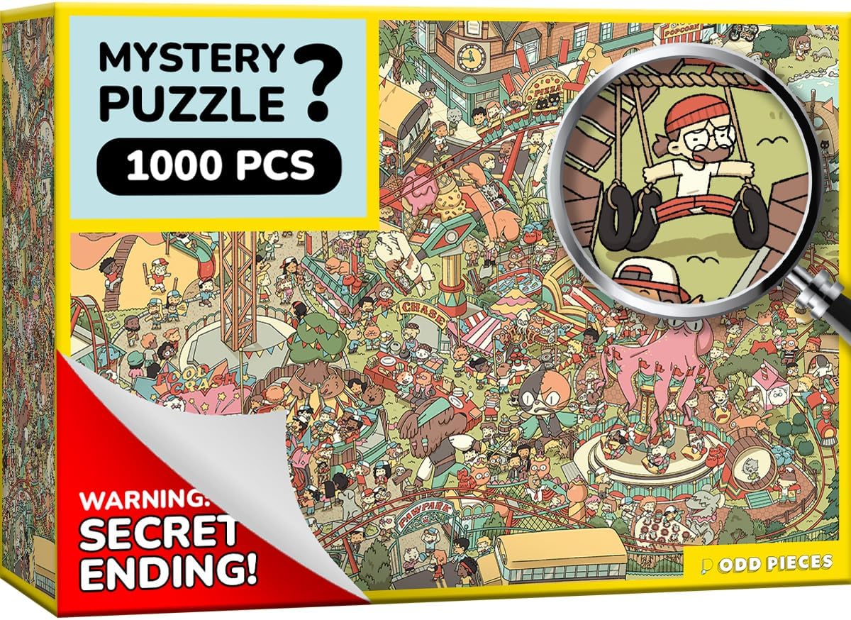 Jigsaw Puzzles 1000 Pieces - Magic Mystery Story Secret Ending Puzzle - Perfect Game Night for Adults & Kids - Animal Park Theme Challenging (Snack Attack 3)
