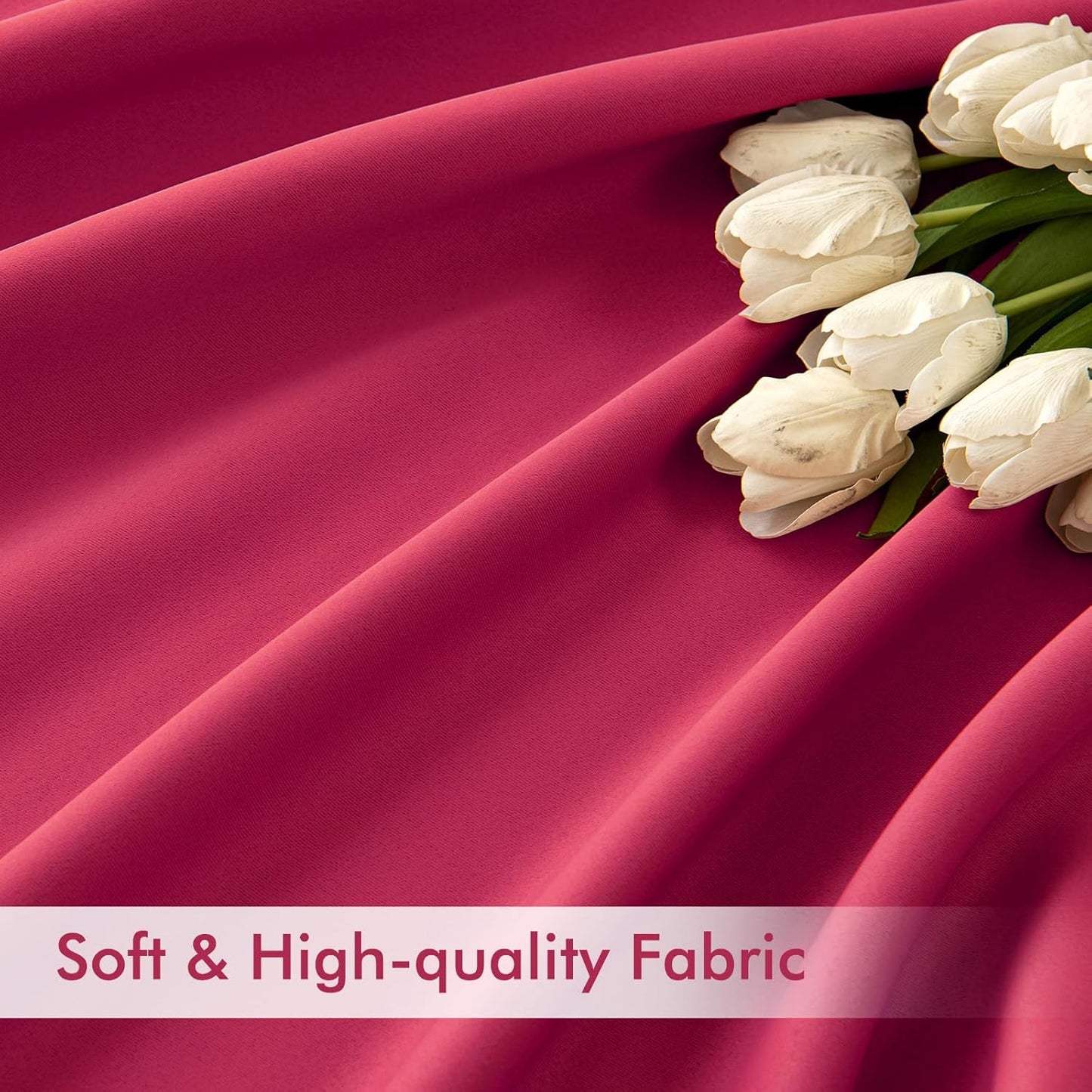 MIULEE Hot Pink Back Tab Blackout Curtains 120 Inch Long 2 Panels Set for Bedroom, Rod Pocket/Pinch Pleated Extra Long Thermal Insulated Living Room Darkening Light Blocking 10FT Drapes