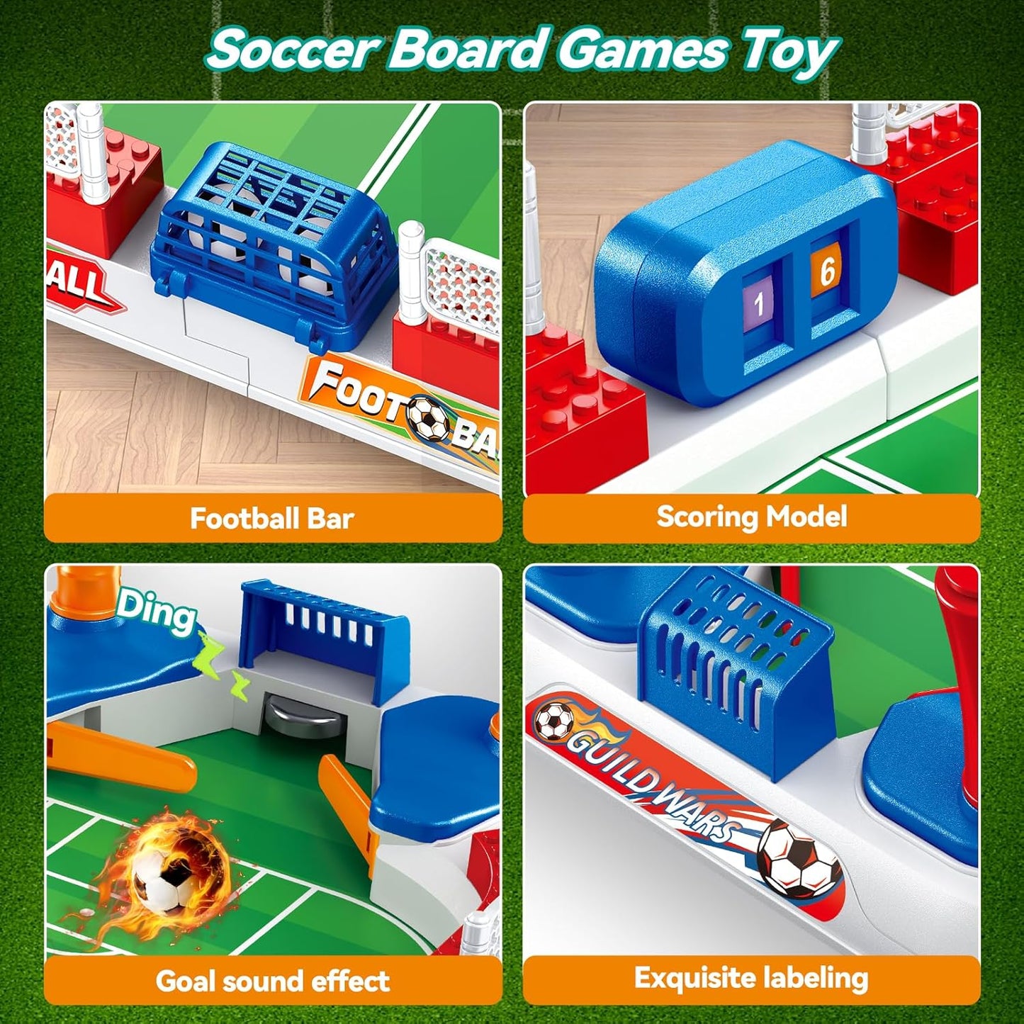 Foosball Table Soccer Game for Kids: Mini Interactive Soccer Board Game - 3 4 5 6 7 8 9+ Year Old Kids Sports Toy for Home Family Party - Fun Birthday Gift for Boys Girls