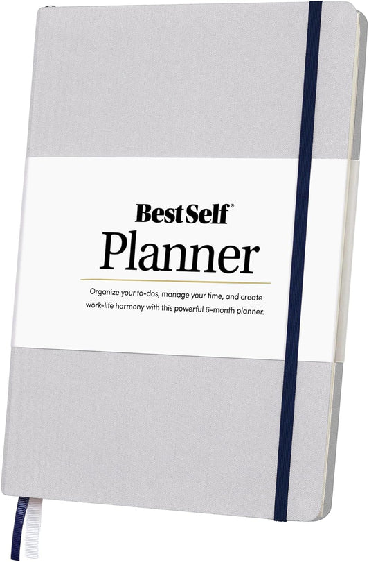 BestSelf Self Planner – 6-Month Undated Life Planner for Goal Setting, Time Management & Productivity – 7"x10" Mist Notebook