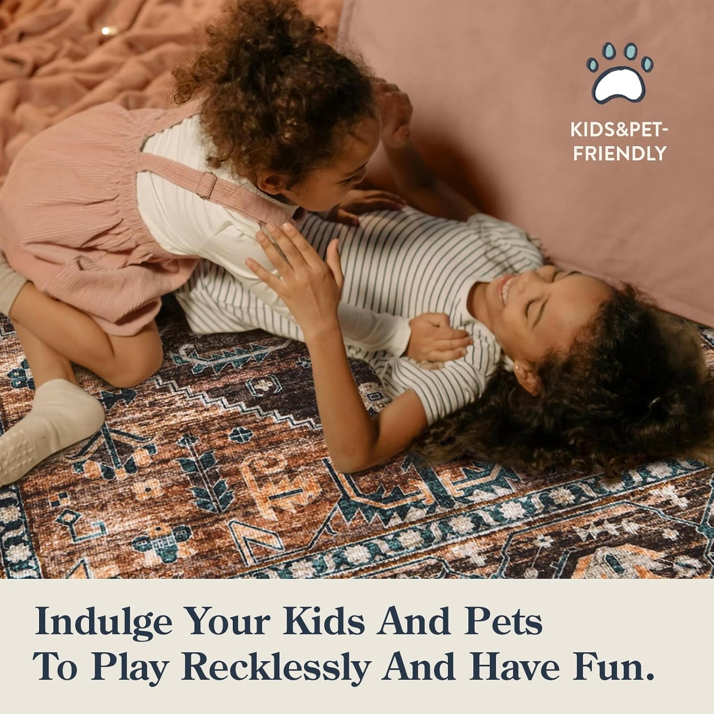 Lahome Door Rugs for Entryway Indoor - 2x3 Washable Stain Resistant Kitchen Rug Rubber Backing Ultra-Thin Small Door Mats Indoor Entrance, Vintage Print Throw Rug for Bathroom Bedroom