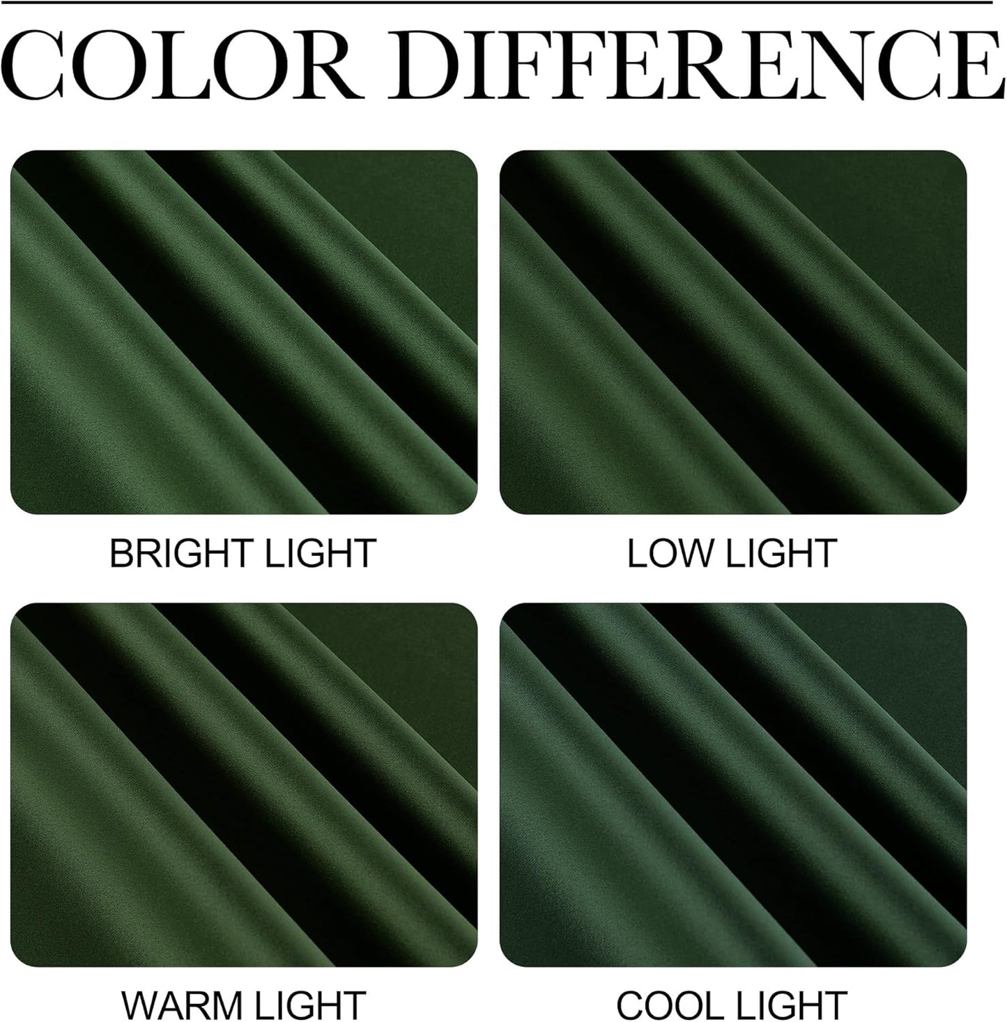 NICETOWN Room Darkening Dark Green Curtains for Windows, Grommet Thermal Drapes Window Treatments Sound Reducing for Bedroom/Living Room, W52 x L84, 2 Panels