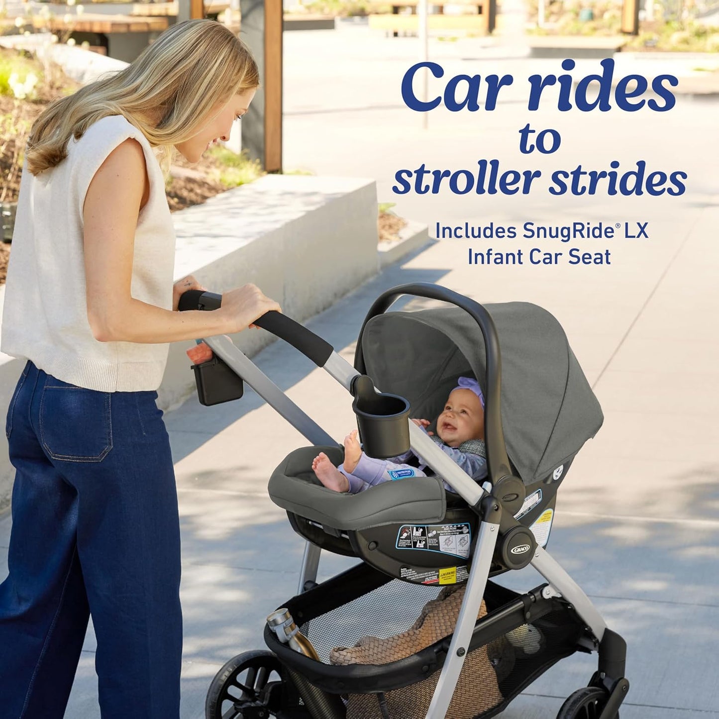 Graco Modes Pramette Travel System | Stroller & Car Seat Combo | 3-in-1 Stroller Modes | Includes Graco SnugRide 35 Infant Car Seat | Ellington