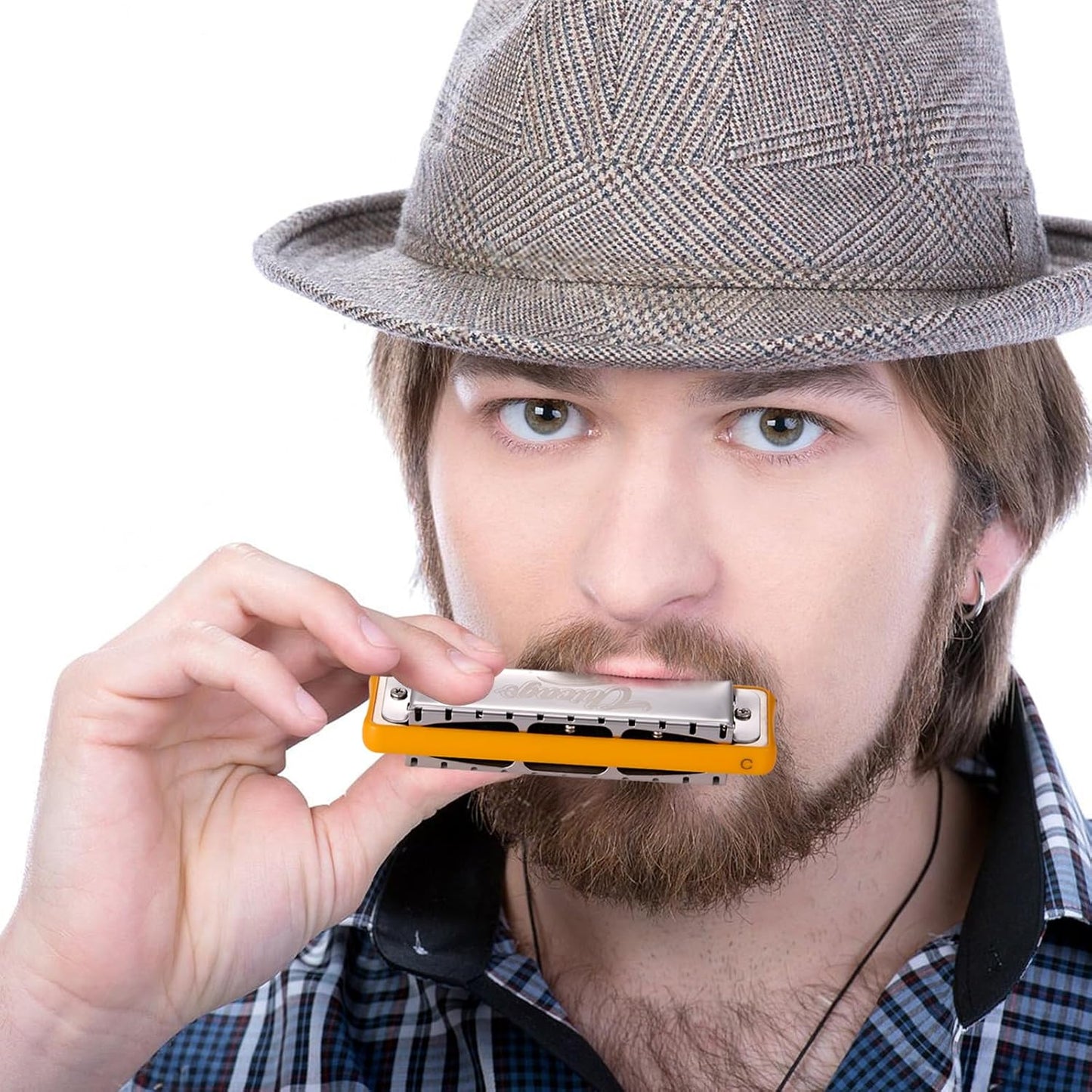 Harmonica JDR Blues Key of G 10 Holes 20 Tones Harps Armonica for Adults Kids Professional Beginners Mini Mouth Organ with Case Chicago