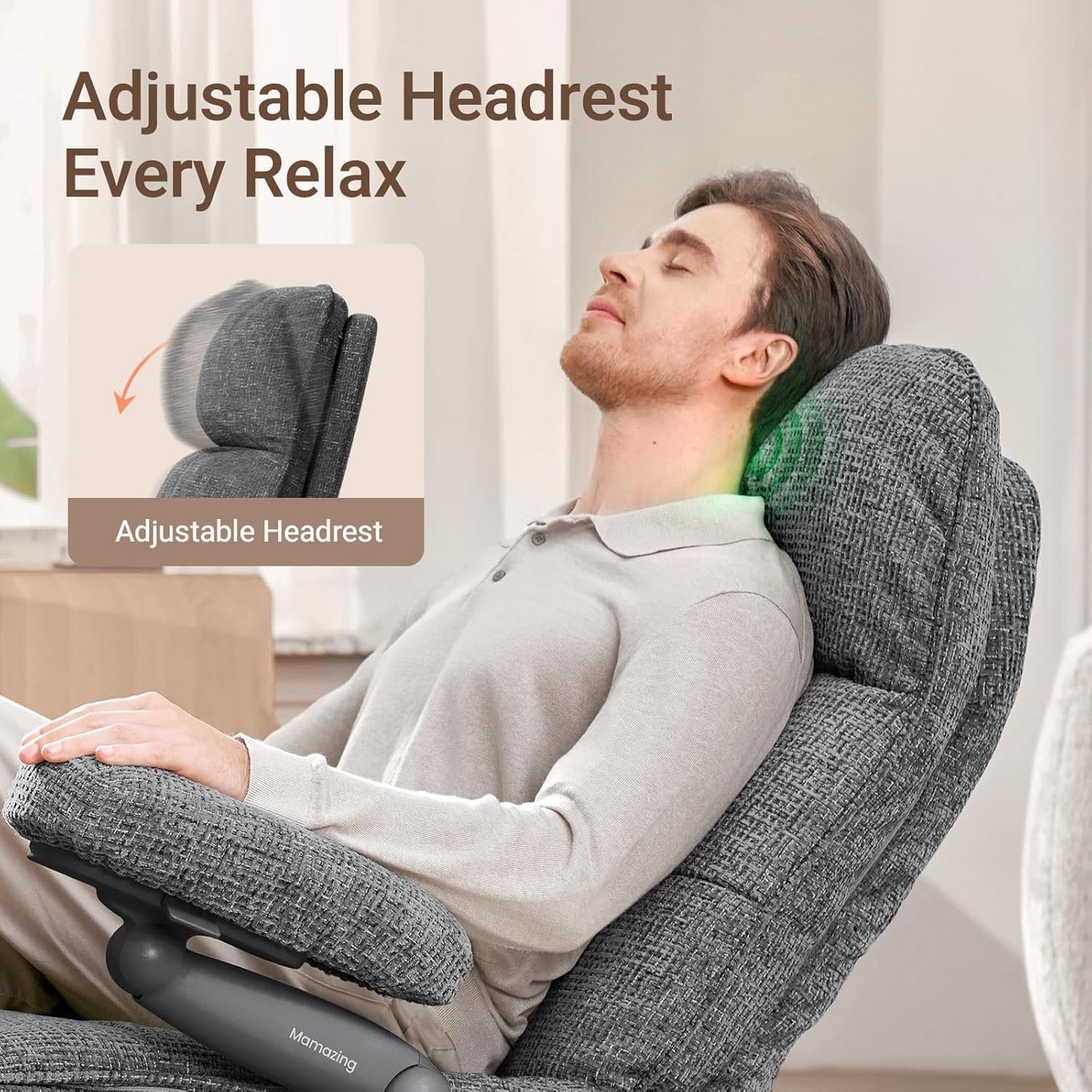 Nursery Swivel Glider Recliner Chair with Adjustable Armrests & Headrest, Rocking Chair Nursery with Removable Cover for Breastfeeding, FSC & Oeko-TEX Certified, Black