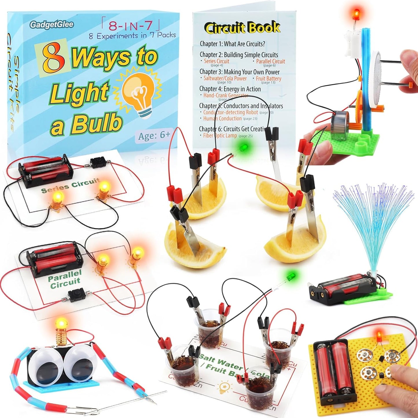 STEM Electric Circuit Kit for Kids Ages 8-12, Electrical Circuits Science Project Light Bulb Experiment, Educational STEAM Kits Electricity Toys Boys Girls Electronic Activities 6 7 8 9 10 12 Year Old