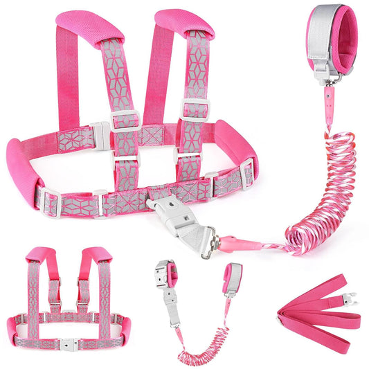 Accmor Toddler Harness Leash, Reflective Kid Harness with Anti Lost Wrist Link, Child Walking Harness Baby Leash Wristband Belt with Key Lock Design for Boys Girls to Outdoor Travel