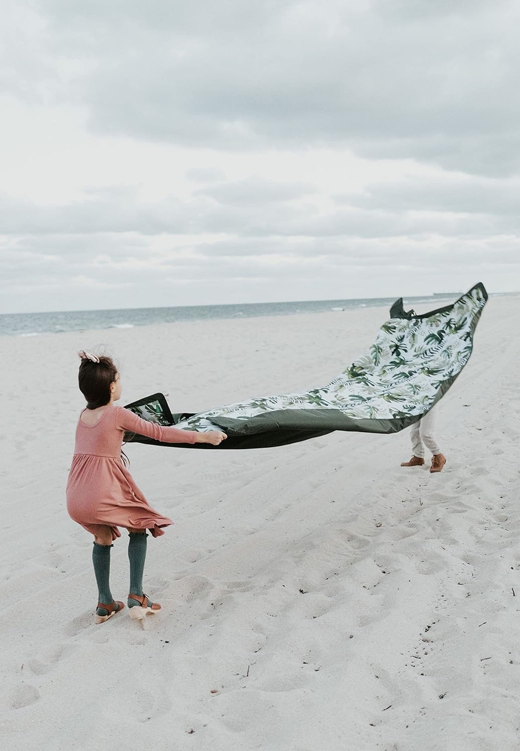 Little Unicorn 5'x10' XL Outdoor Family Picnic & Beach Blanket | Durable & Water-Resistant Fabric | Compact Fold & Easily Wipes Clean | Zipper Pocket (Tropical Leaf)