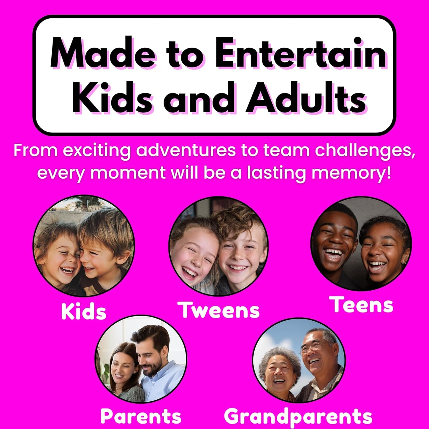 50 Family Activities - Adventure Scratch Off Cards - Family Date Night Ideas - Gift Basket Games for Kids and Adults - Surprise Book of Fun Challenge - Experience Gift for Kids