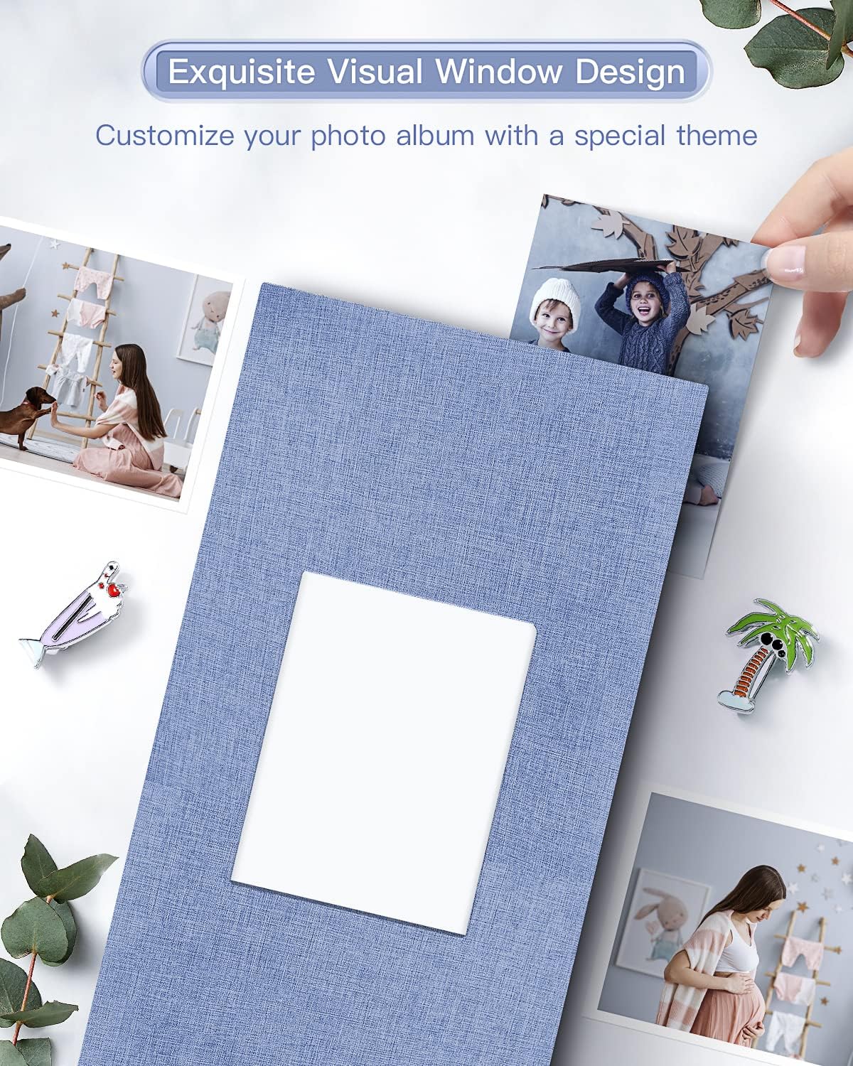 popotop Photo Album 4x6-300 Photos Linen Cover Photo Books with 300 Horizontal Pockets,Slip-in Picture Albums for Family Wedding Anniversary Baby Vacation Pictures