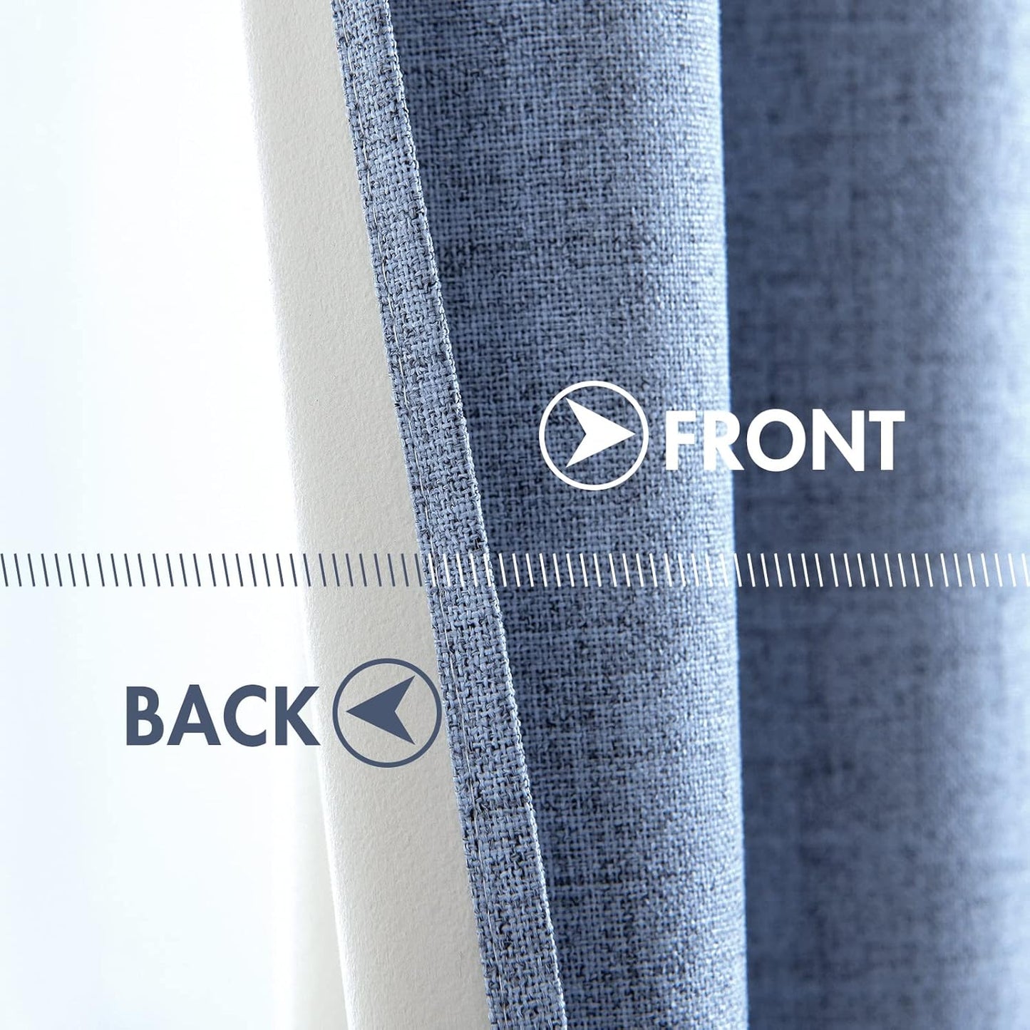 MIULEE Linen Texture Curtains for Bedroom Solid 100% Blackout Thermal Insulated Stone Blue Curtains Grommet Room Darkening Drapes Luxury Decor for Living Room Nursery 52x54 Inch (2 Panels)