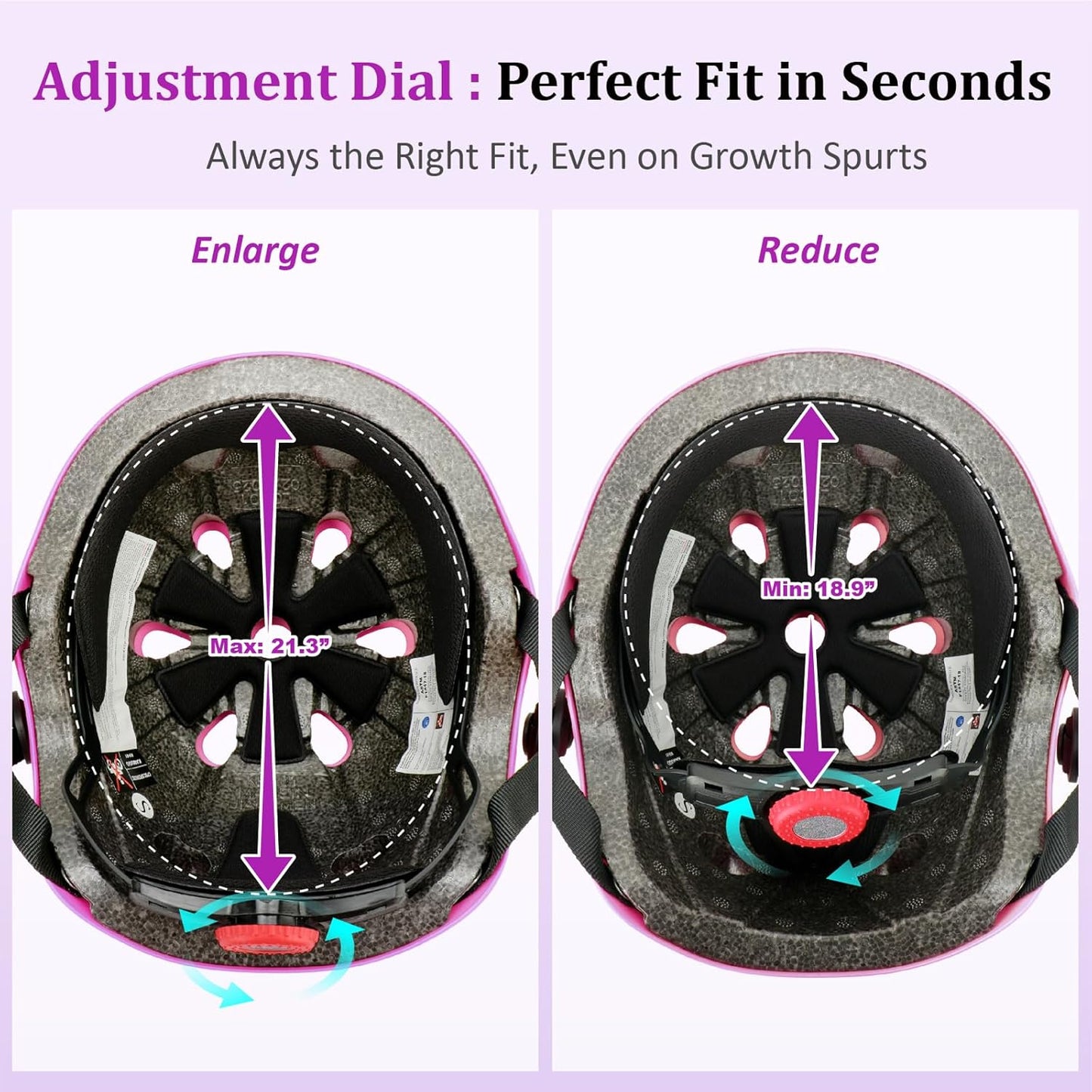 KAMUGO Kids Adjustable Helmet, with Sports Protective Gear Set Knee Elbow Wrist Pads for Toddler Age 2-8 Boys Girls, Bike Skateboard Hoverboard Scooter Rollerblading Helmet Set