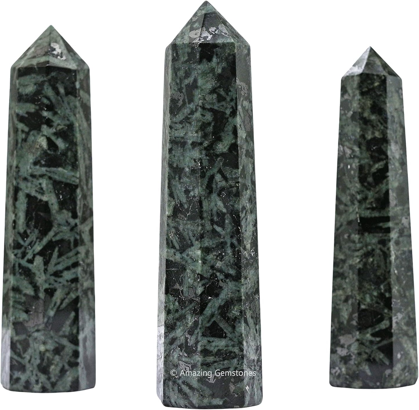 Amazing Gemstone Flower Stone Crystal Towers - Natural Healing Crystal Point Obelisk for Reiki Healing and Crystal Grid (3 Inch)