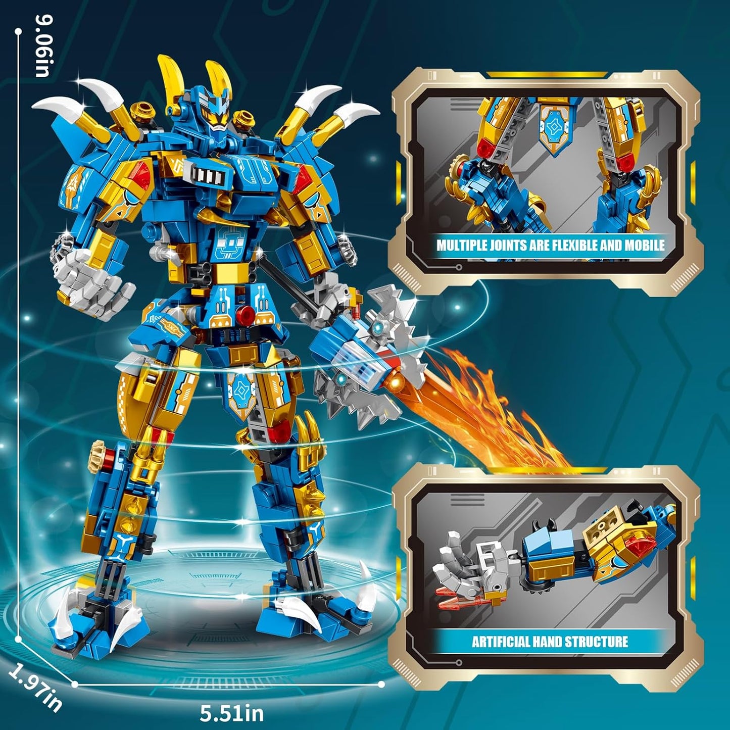 STEM 2 in 1 Spinosaurus Dinosaur Building Kits, Transforming Mech Robot Building Sets for Kids Boys 6-10, Compatible with Dinosaur, Educational Gift Toy for Adults (502 PCS)