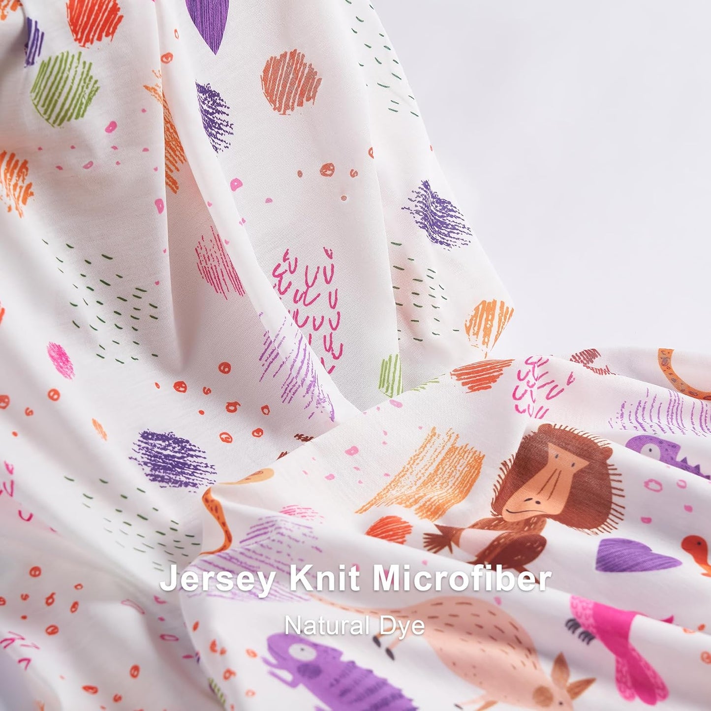 TILLYOU Baby Changing Pad Cover, Changing Table Cover for Girls Boys, Ultra Soft Breathable, 2 Pack Animal Graffiti & dot Printing