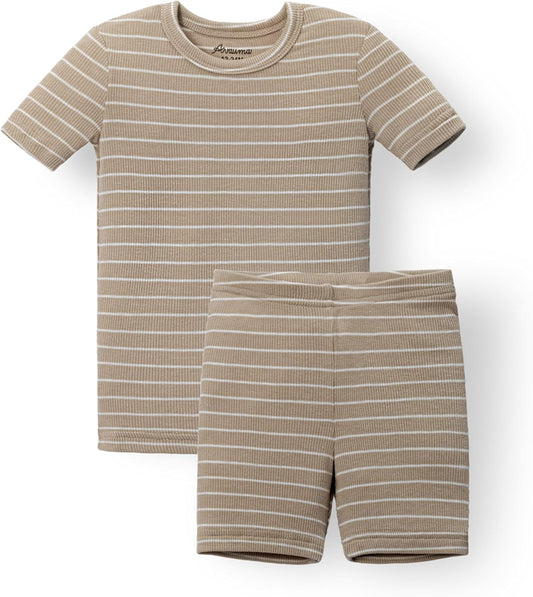 AVAUMA Stripe Pattern Baby Boys Girls Pajama Set Kids Toddler Snug fit Ribbed Sleepwear pjs for Daily Life Style