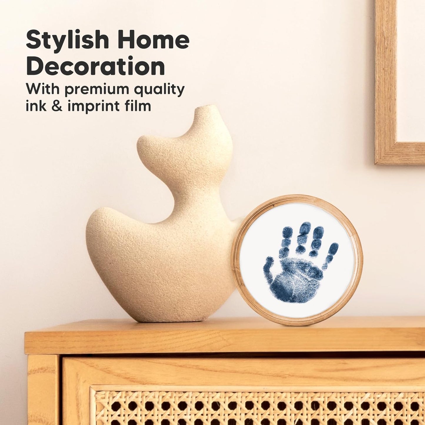 2-Pack Round Inkless Baby Hand and Footprint Kit - Mess Free Ink Pad for Newborn Keepsake, Dog Nose & Paw Print Kit, Clean Touch Ink Pad for Baby Hand & Footprints, Ideal New Mom Gifts (Navy)