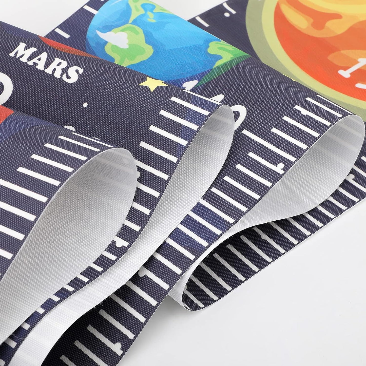 Kids Growth Chart Height Measuring Chart, Outer Space Canvas Wall Hanging Rulers for Baby Children Kids Boys Bedroom Decor 74.8'' 7.87''