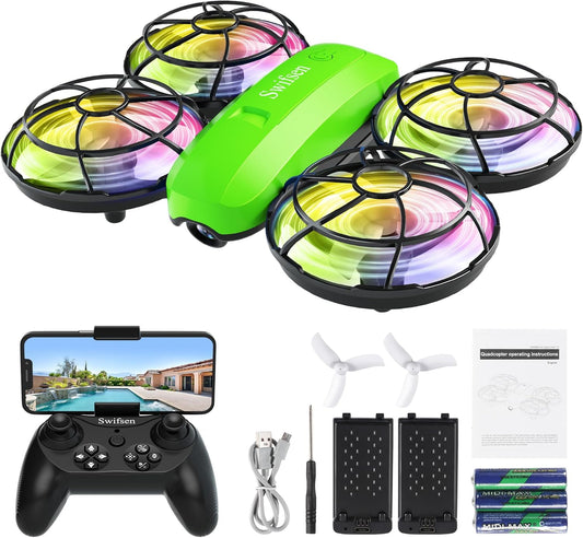 Kids Drone with Camera – Mini Rc Toy for Boys, Beginners, Birthday Gifts for Boys and Beginners,Quadcopter Light Toy With 2 Batteries,Rc Drone Indoor Small Helicopter,Altitude Hold