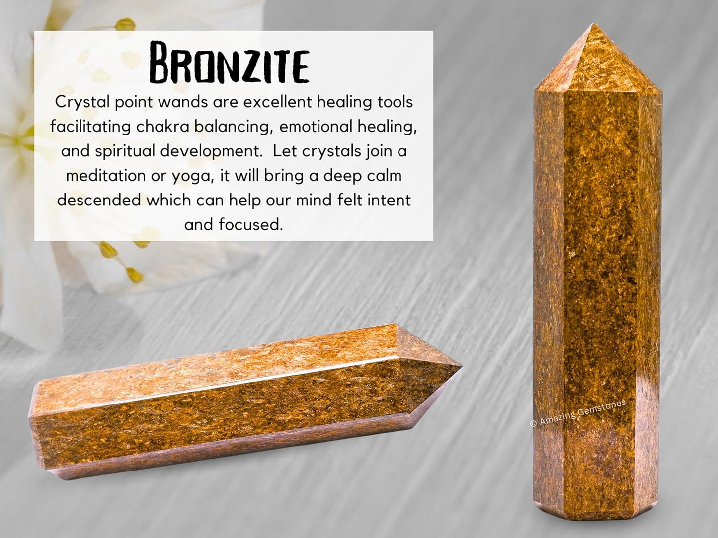 Amazing Gemstone Large Bronzite Crystal Towers ~ Natural Healing Crystal Point Obelisk for Reiki Healing and Crystal Grid (5.5" to 6" INCH)