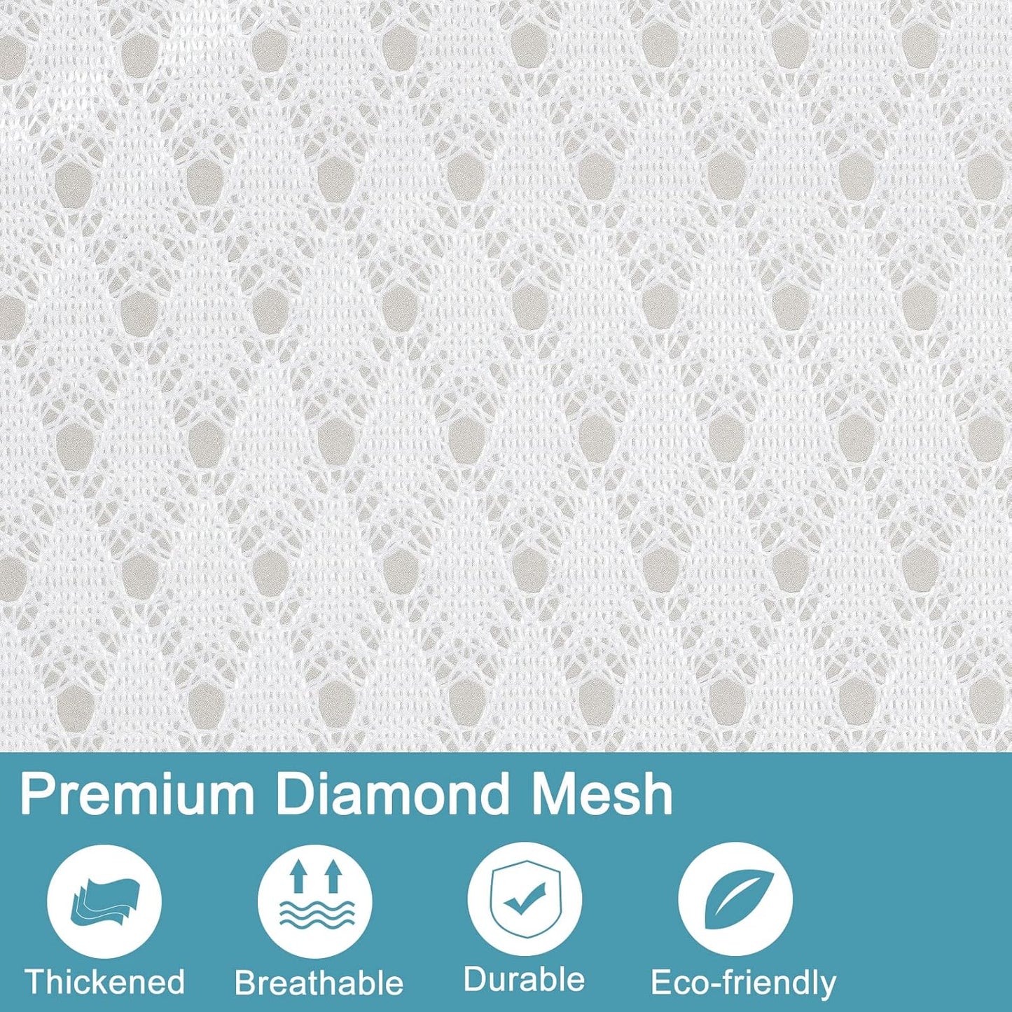 Polecasa Diamond Mesh Laundry Bags, 24 x 36 inches Heavy Duty Mesh Laundry Bag with Drawstring Closure and ID Tag, Large Laundry Hamper Liner, Laundry bag for College, Travel, Sports, Dorms,White