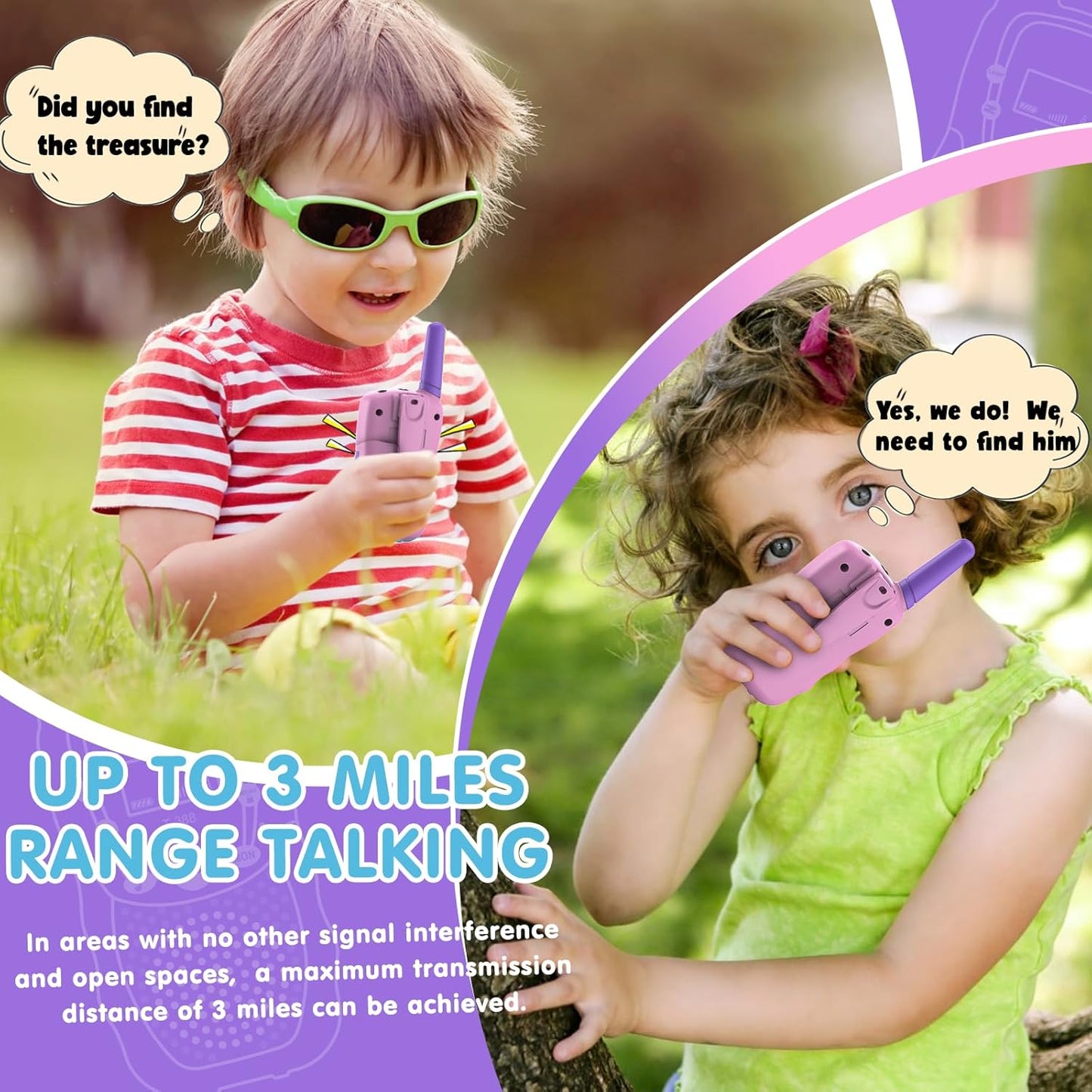 Selieve Toys for 5-12 Year Old Children's, Walkie Talkies for Kids 22 Channels 2 Way Radio Toy with Backlit LCD Flashlight, 3 Miles Range for Outside, Camping, Hiking