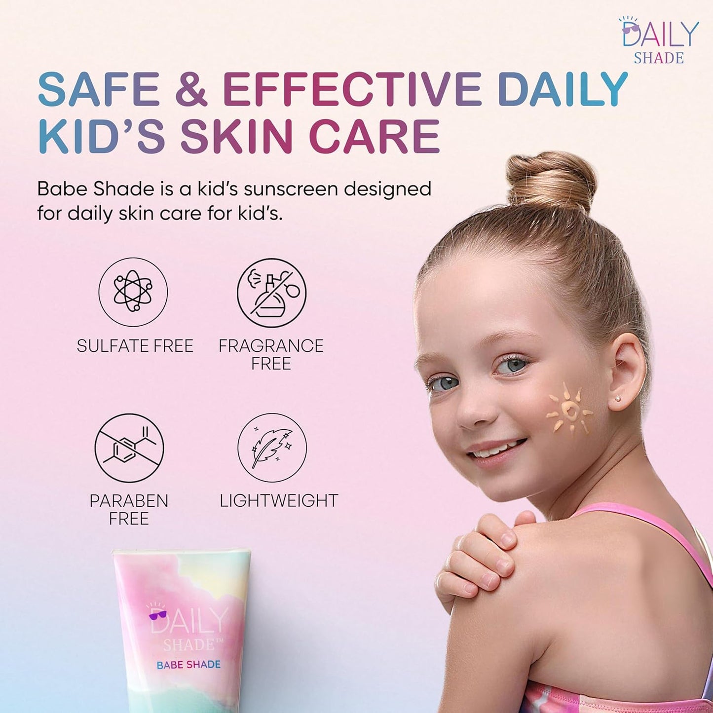 Babe Shade Kids Tinted Mineral Sunscreen for Face with SPF 30 - Non-Nano Zinc, Reef Safe, Travel Size Water Resistant & Hypoallergenic Skin Care Formula for All Types of Skin Tone - Pack 2