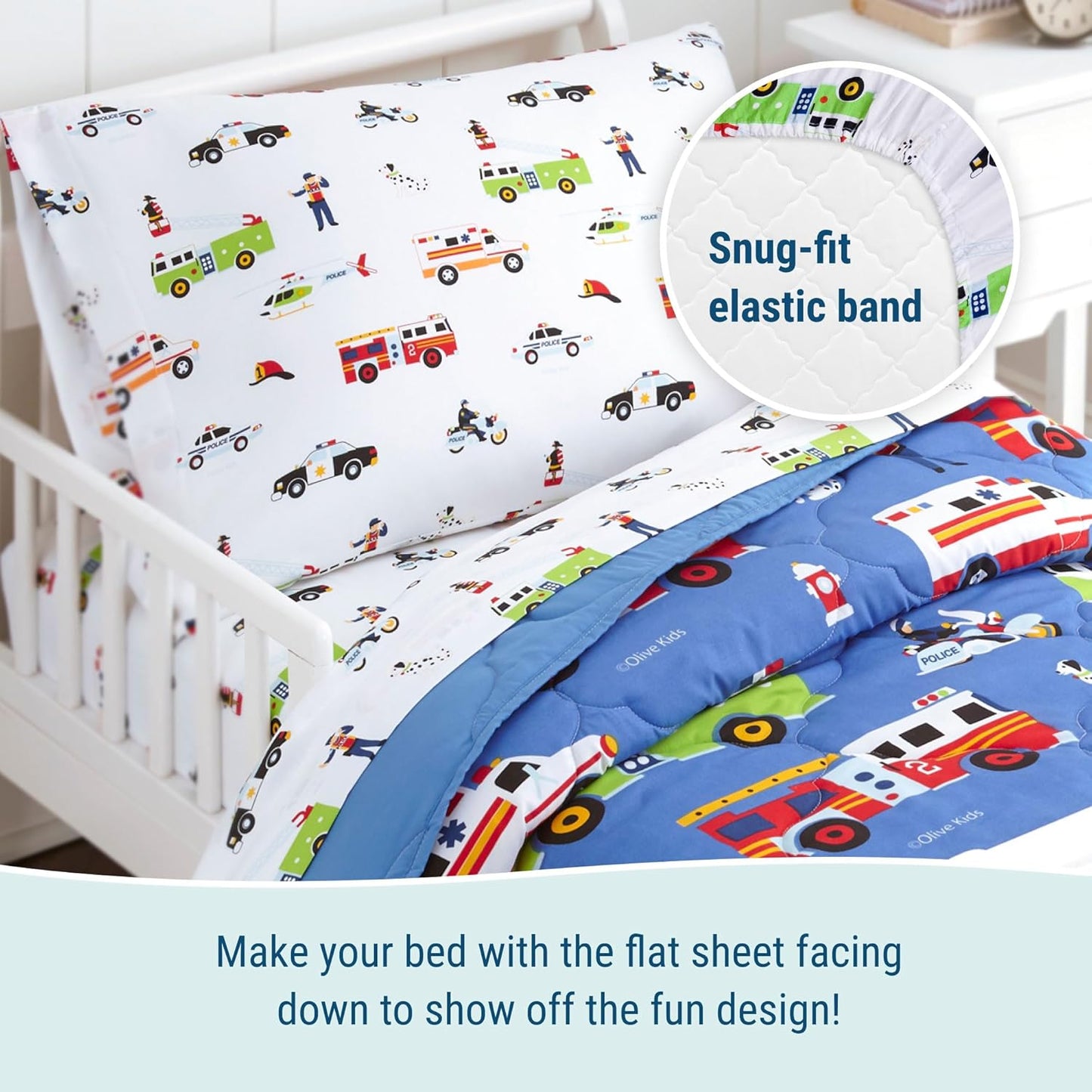 Wildkin Toddler Bed in a Bag – 4-Piece Microfiber Bedding Set with Comforter, Pillowcase & Sheets - Heroes