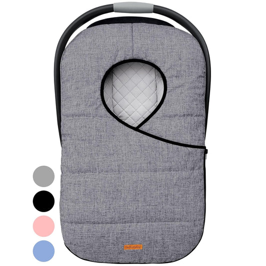 liuliuby Winter Carseat Covers for Baby | Infant Car Seat Cover Baby | Doona Accessories | Warm & Thick Fleece Canopy for Infant & New Born Cold Weather (Gray)