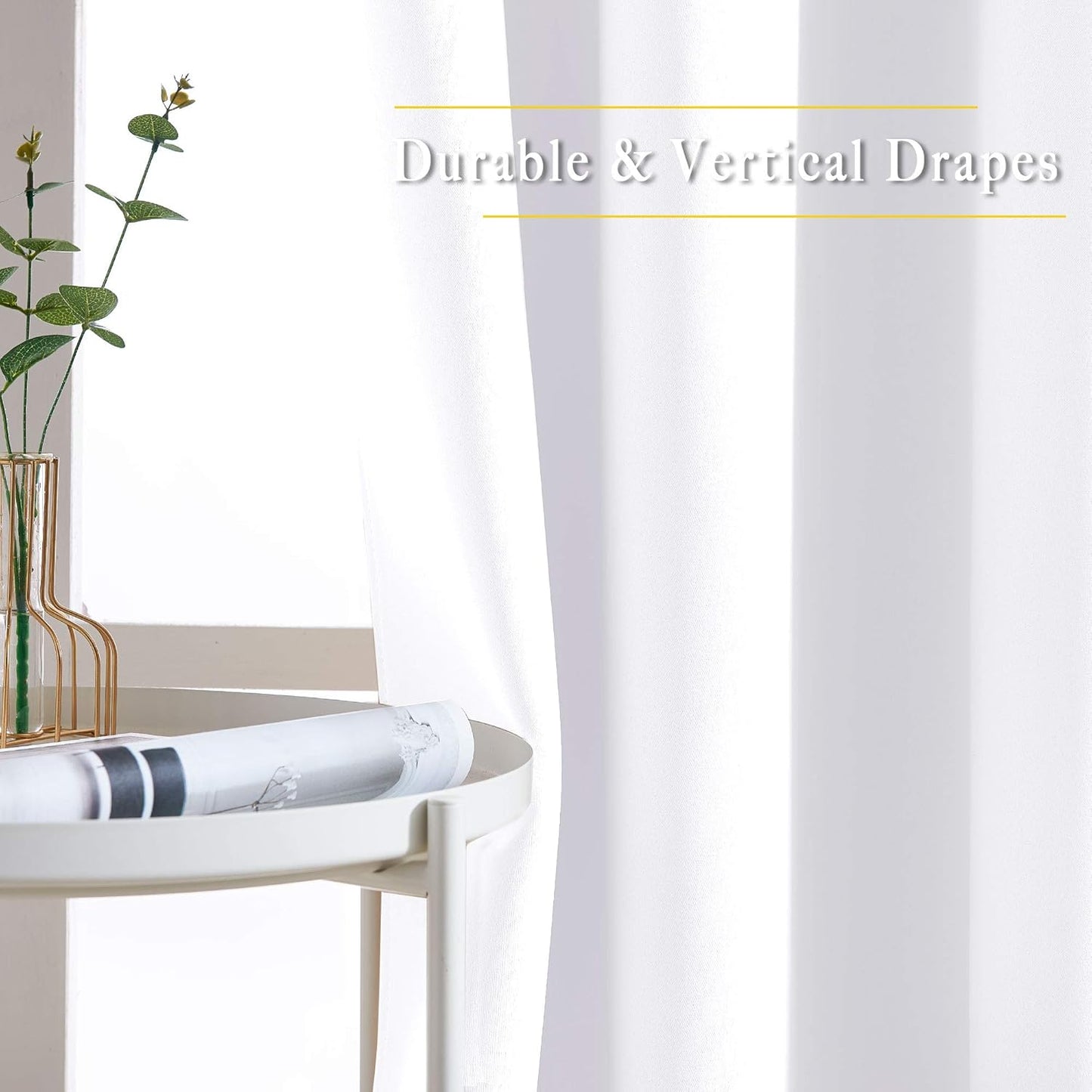 NICETOWN White Room Darkening Curtain Panels - Thermal Insulated Grommet 50% Room Darkening Window Drapes and Curtains for Bedroom/Basement (Set of 2, W37 x L54)