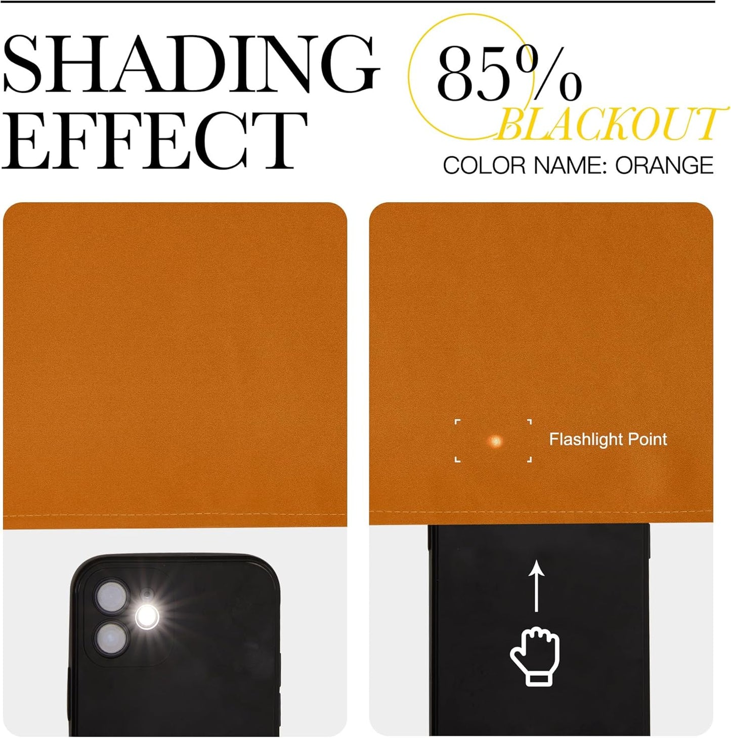 NICETOWN Orange Curtains 84 inch Length 2 Panels, Grommet Faux Silk Thermal Drapes Light Reducing Energy Saving Privacy Window Treatments for Living Room, W52 x L84