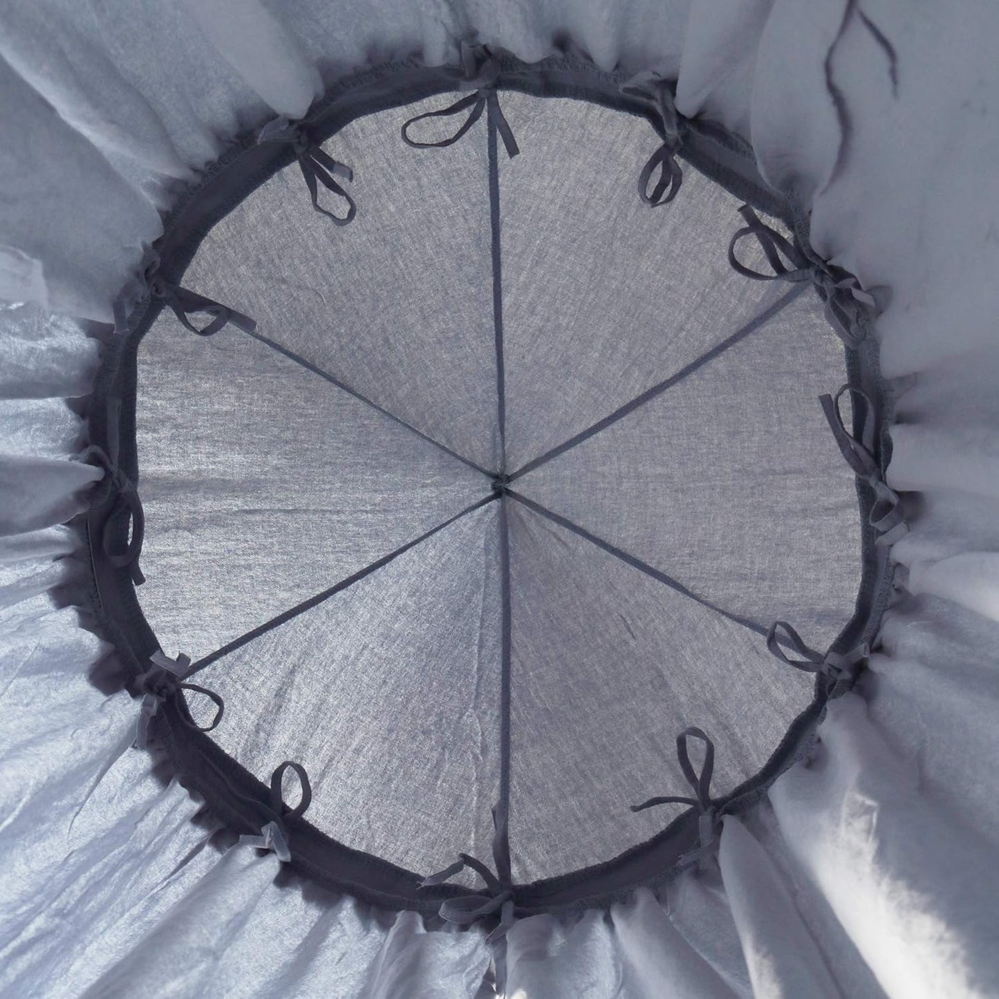 Kids Bed Canopy with Frills Cotton Cover Net for Crib Reading Nook Curtain Hideaway Hanging Round Tent Nursery Bedding Play Room Decor