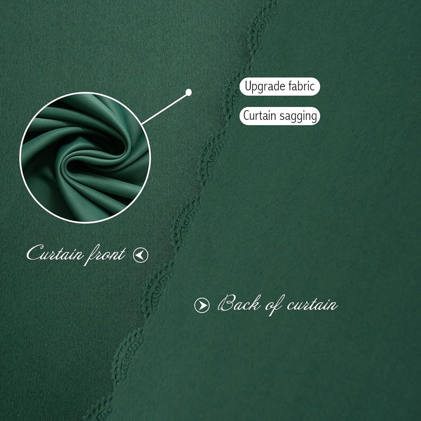 Blackout Curtains for Bedroom Stick On Curtains Window Shades Pull Down Blackout Window Cover No Drillng Self Adhesive Curtains No Rod Small Curtain, 59" W X 84" L, Dark Green, 1 Panel