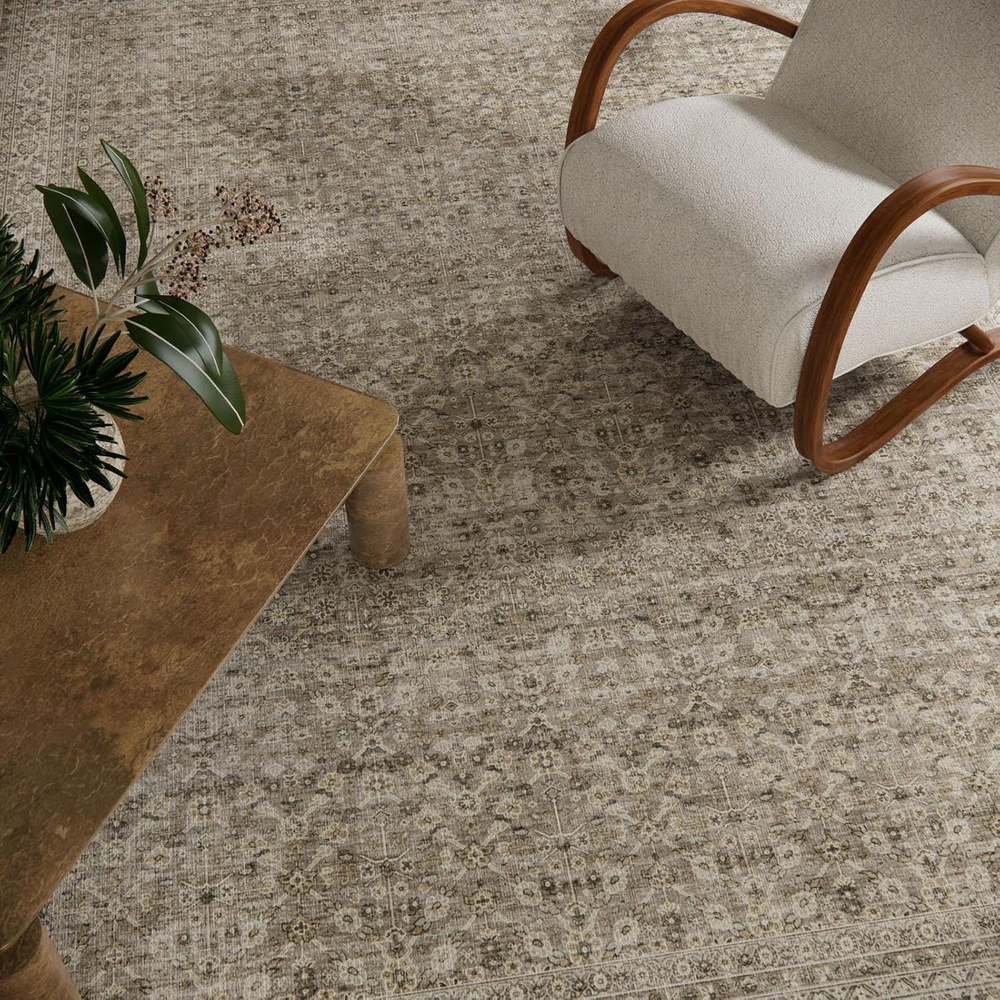 Washable Area Rugs for Living Room: 10x14 Bedroom Rug Vintage Large Rugs Stain Resistant Non Slip Low Pile Soft Lightweight Carpet for Kitchen Dining Room Farmhouse Nursery Kids Room